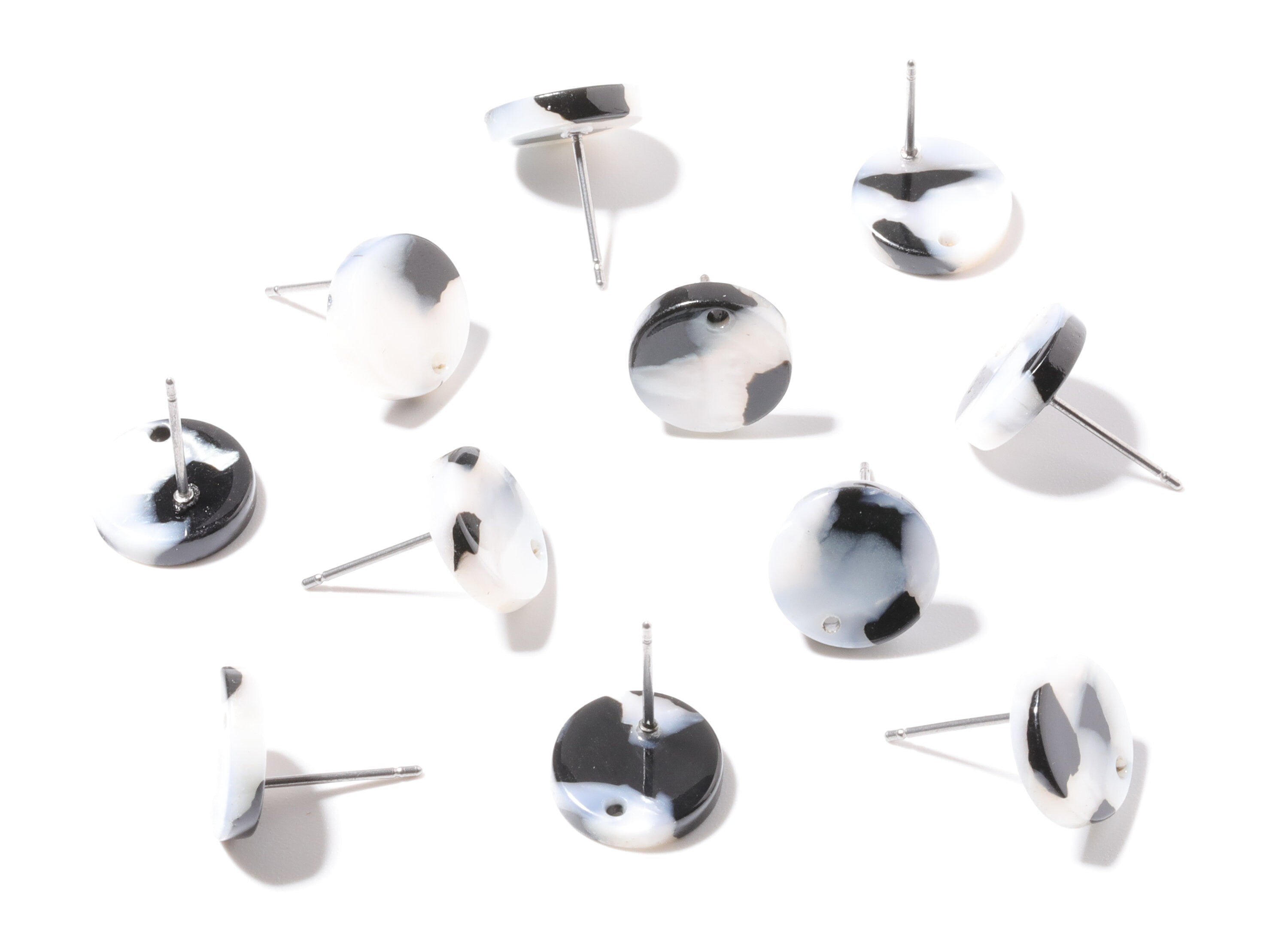 Acetate Round Earring Stud - Round Earring Post and Stud - Earring Findings - Color Code: A15 - 11.7x11.7x2.6mm - AC1139J - DOMEDBAZAAR