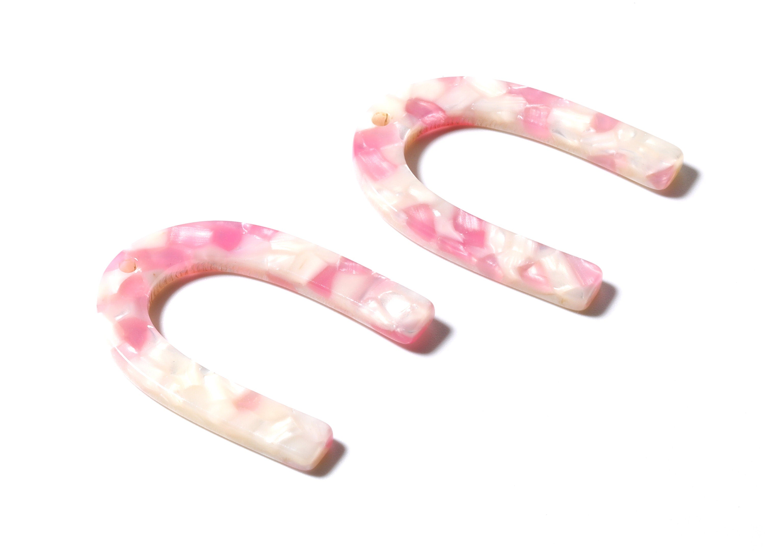 Acetate U Charm - U Earring and Pendant - Earring Findings - Jewelry Supplys - Color Code: A105 - 34.61x26.25x2.55mm - AC1114SS - DOMEDBAZAAR