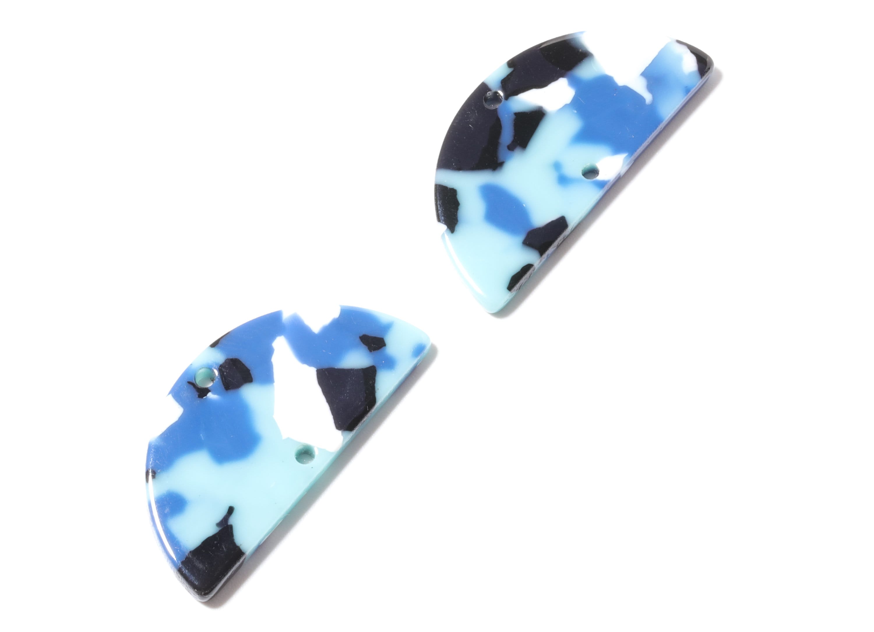 Acetate Semicircle Connectors - 2 Holes - Semicircle Connectors - Earring Findings - Color Code: A16 - 33.6x16.5x2.5mm - AC1218A - DOMEDBAZAAR