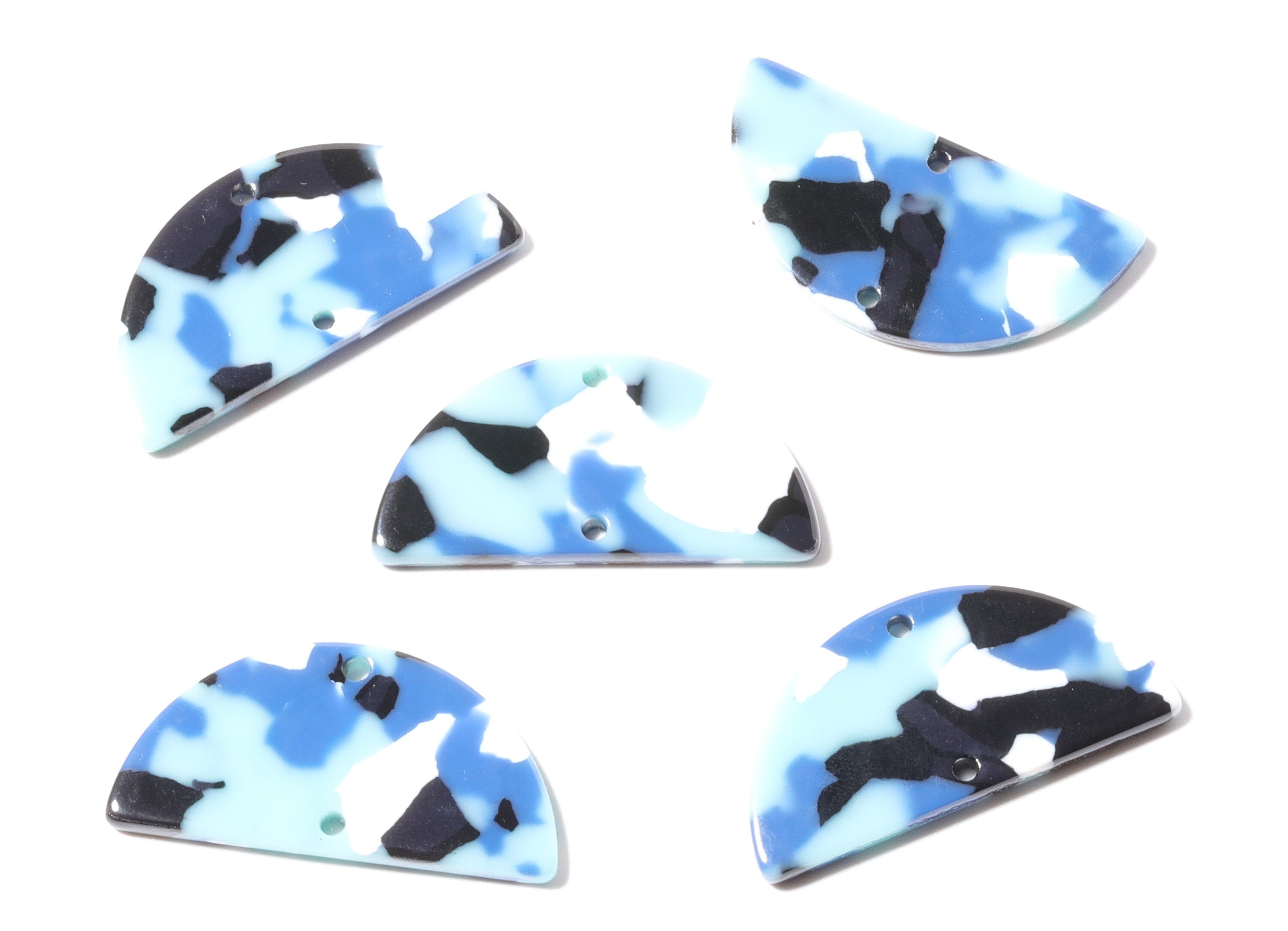 Acetate Semicircle Connectors - 2 Holes - Semicircle Connectors - Earring Findings - Color Code: A16 - 33.6x16.5x2.5mm - AC1218A - DOMEDBAZAAR