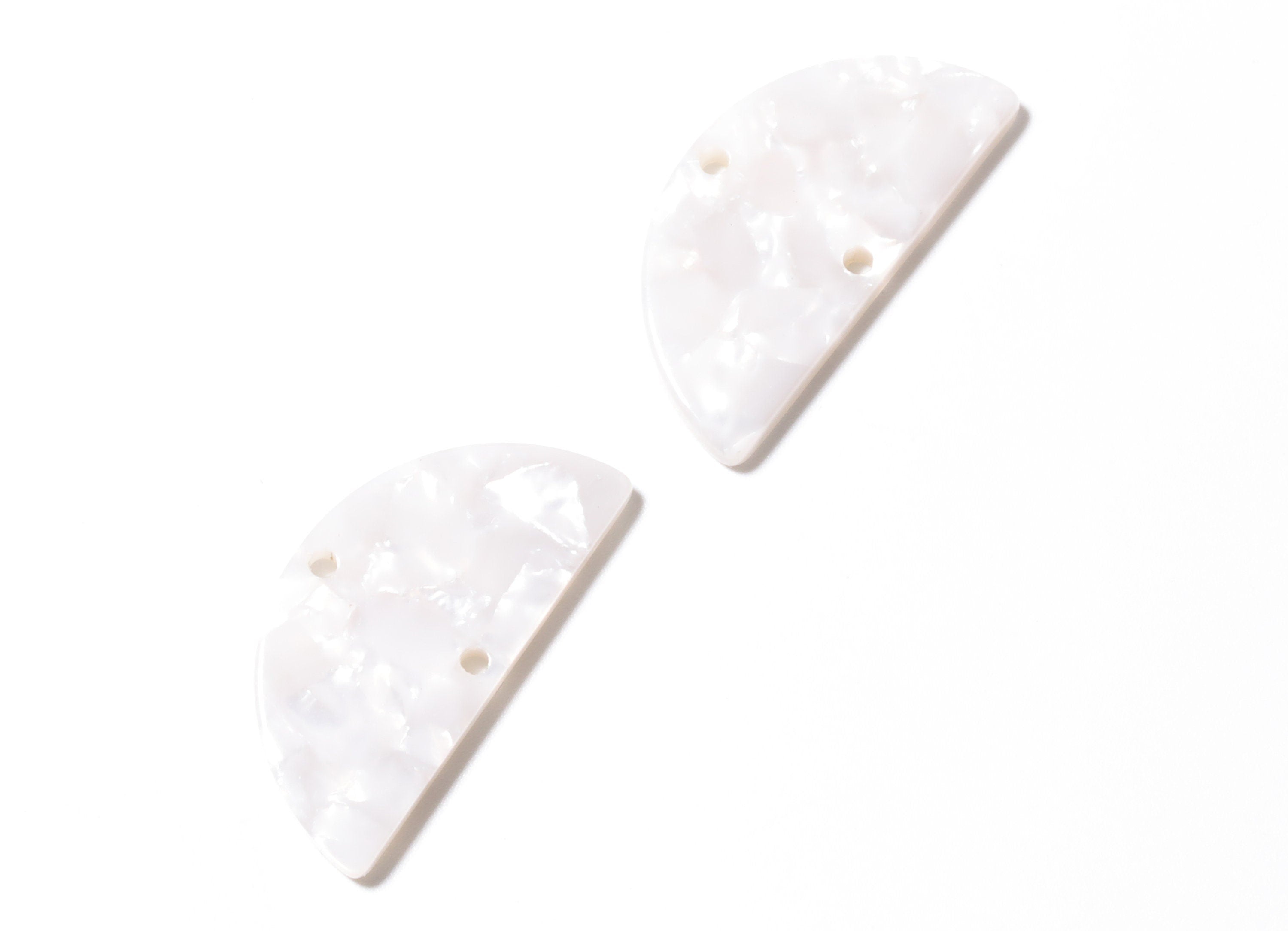 Acetate Semicircle Connectors Charms - 2 Holes - Semicircle Earrings - Earring Findings - Color Code: A12 - 30mm X 15mm X 2.5mm - AC1061-A12 - DOMEDBAZAAR