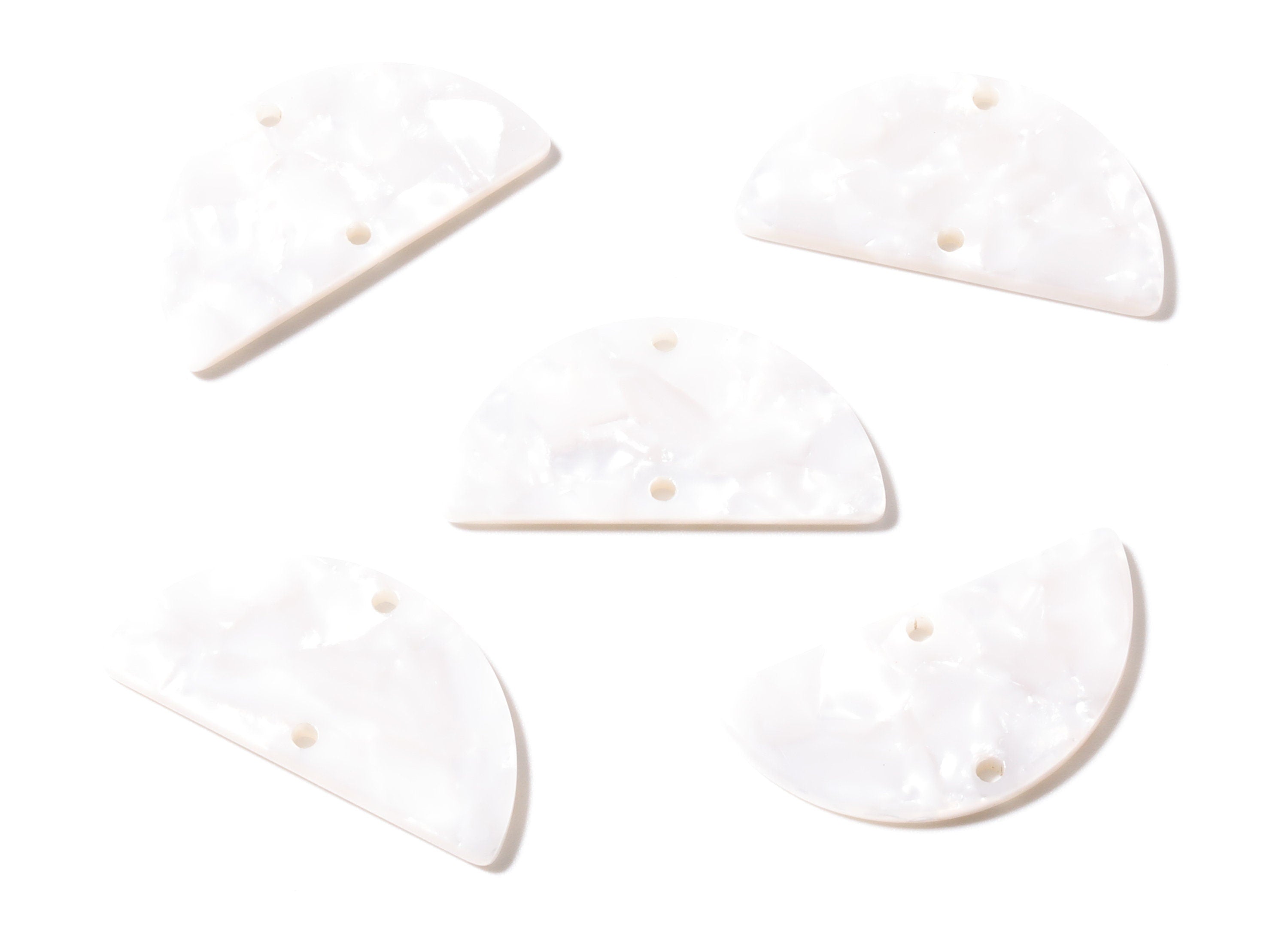 Acetate Semicircle Connectors Charms - 2 Holes - Semicircle Earrings - Earring Findings - Color Code: A12 - 30mm X 15mm X 2.5mm - AC1061-A12 - DOMEDBAZAAR