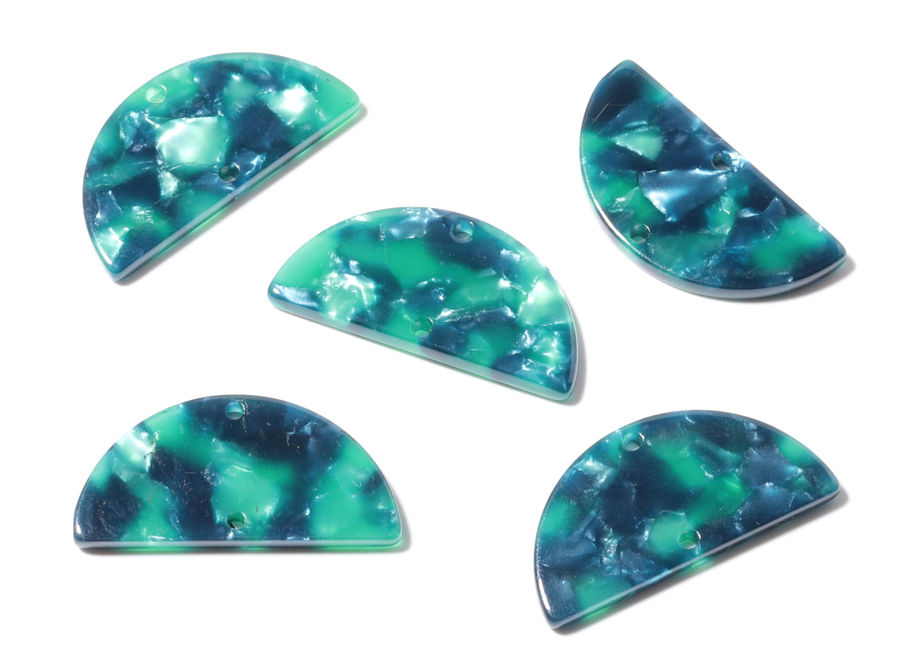 Acetate Semicircle Connectors Charms - 2 Holes - Semicircle Earrings - Earring Findings - Color Code: A13 - 30x15x2.5mm - AC1061-A13 - DOMEDBAZAAR