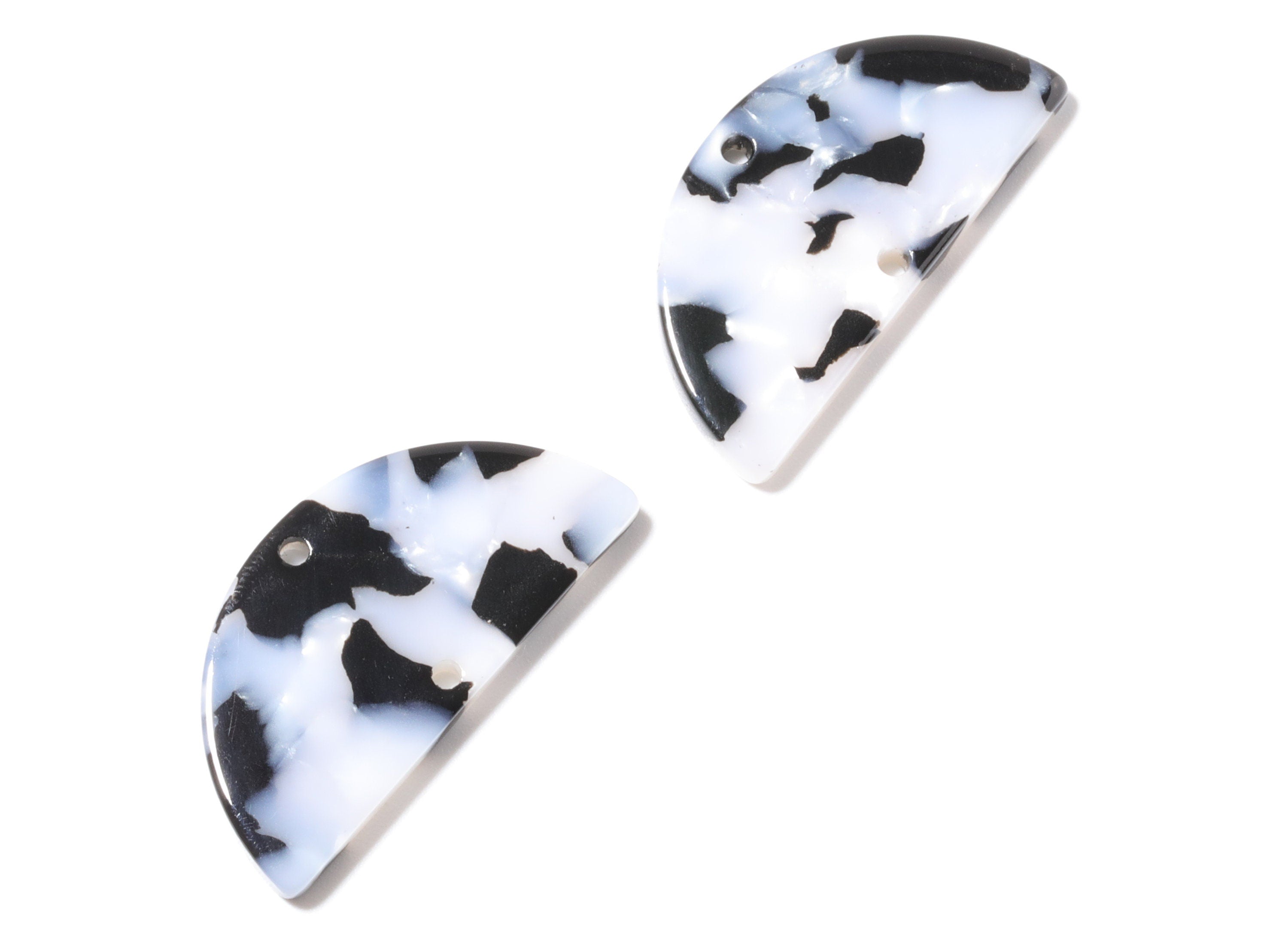 Acetate Semicircle Connectors - 2 Holes - Semicircle Connectors - Earring Findings - Color Code: A15 - 33.6x16.5x2.5mm - AC1218J - DOMEDBAZAAR