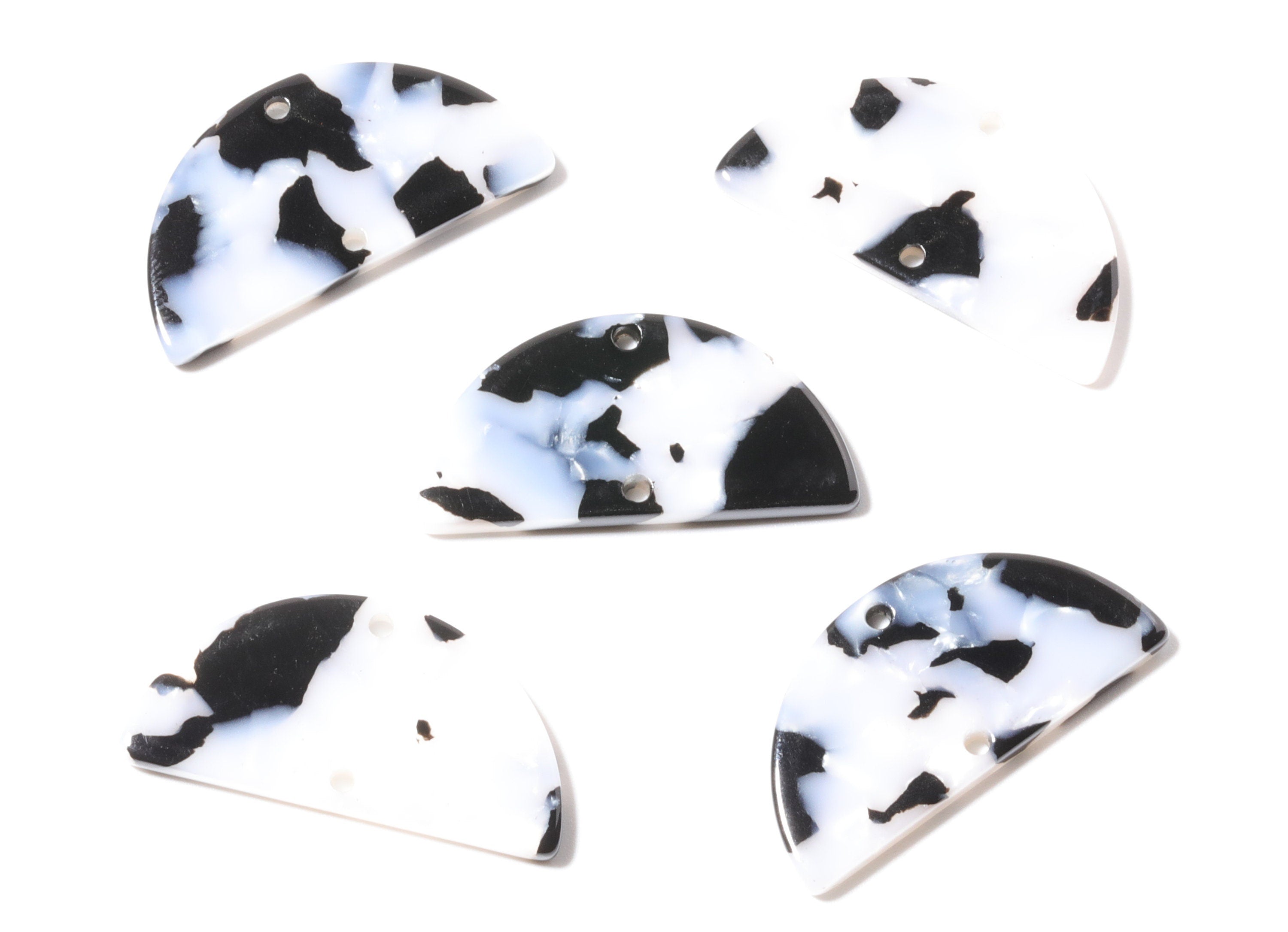Acetate Semicircle Connectors - 2 Holes - Semicircle Connectors - Earring Findings - Color Code: A15 - 33.6x16.5x2.5mm - AC1218J - DOMEDBAZAAR
