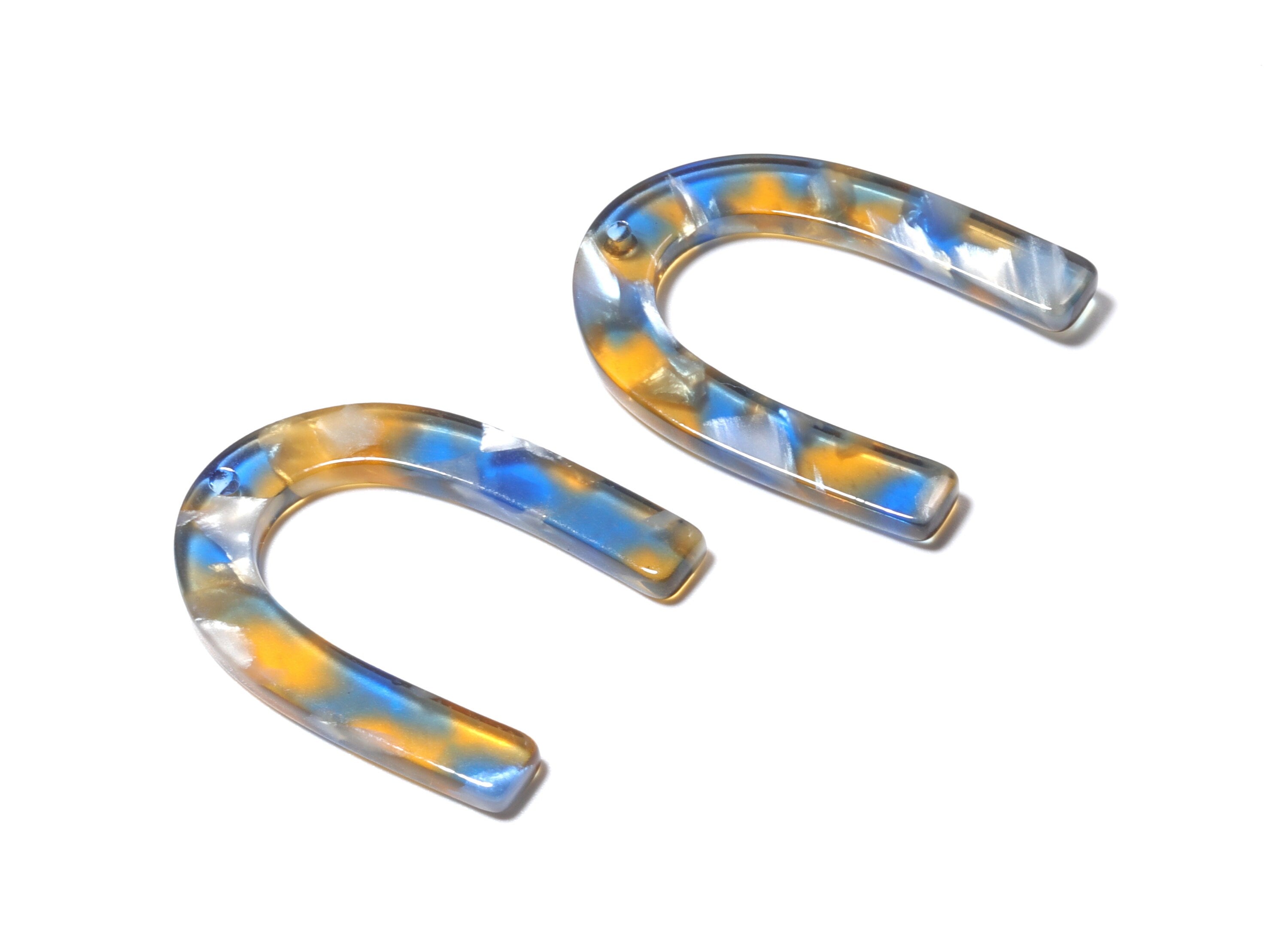 Acetate U Charm - U Earring and Pendant - Earring Findings - Jewelry Supplys - Color Code: A40 - 34.61x26.25x2.55mm - AC1114GG - DOMEDBAZAAR