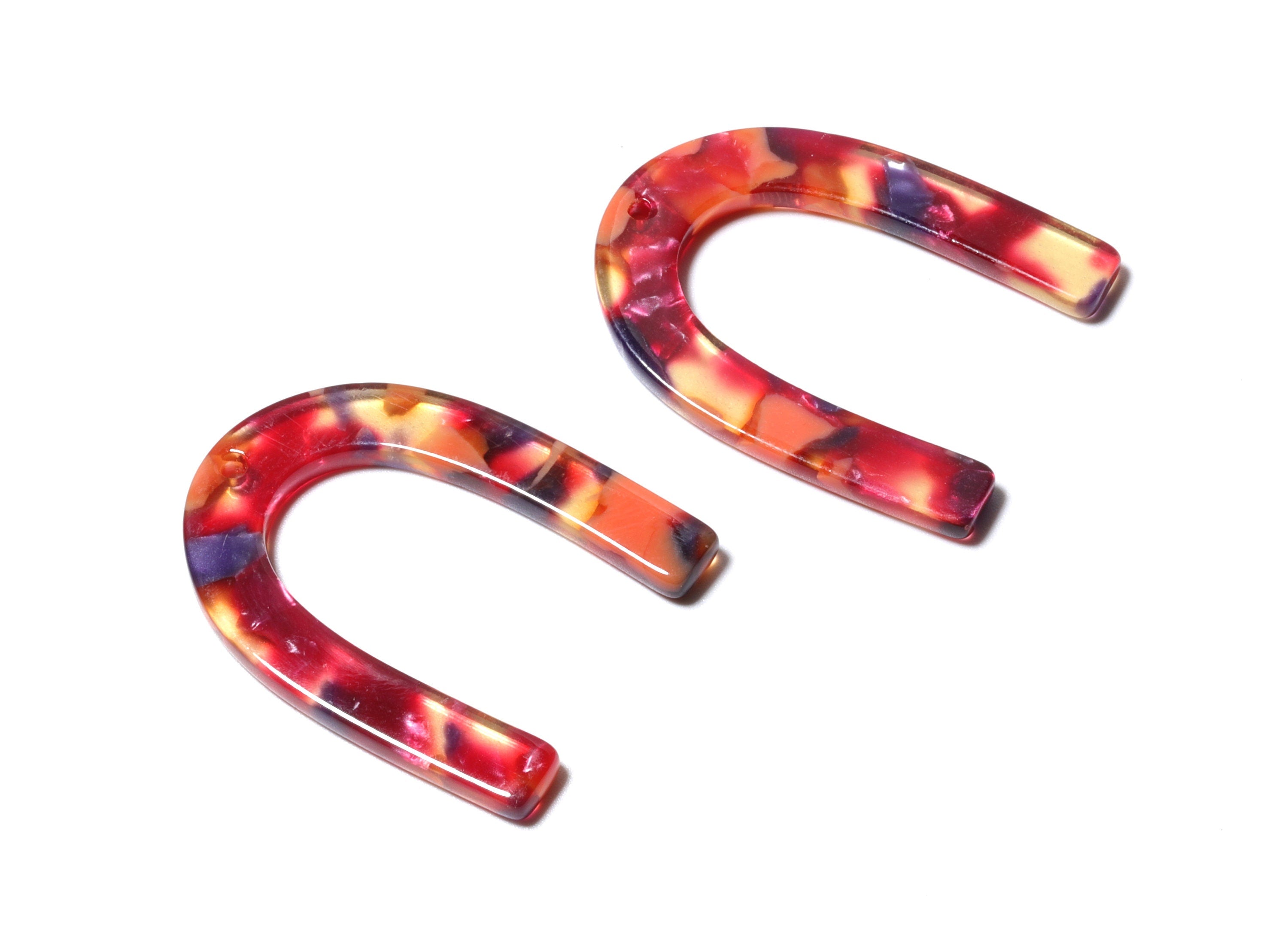 Acetate U Charm - U Earring and Pendant - Earring Findings - Jewelry Supplys - Color Code: A44 - 34.61x26.25x2.55mm - AC1114ZZ - DOMEDBAZAAR