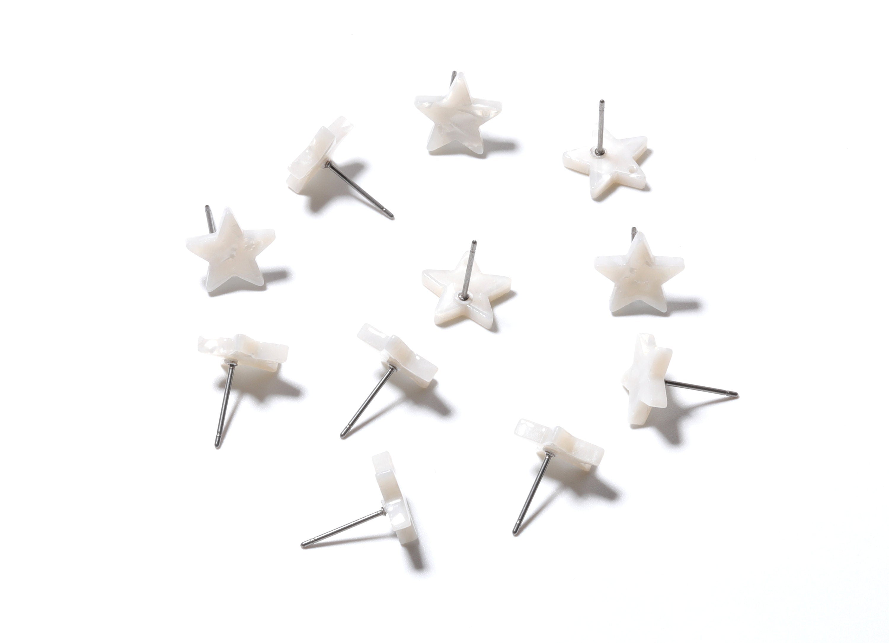 Acetate Star Earring Stud - Acetate Star Earring Post - Earring Post - Jewelry Supplies - Color Code: A12 - 12.8x11.5x2.6mm - AC1138B - DOMEDBAZAAR