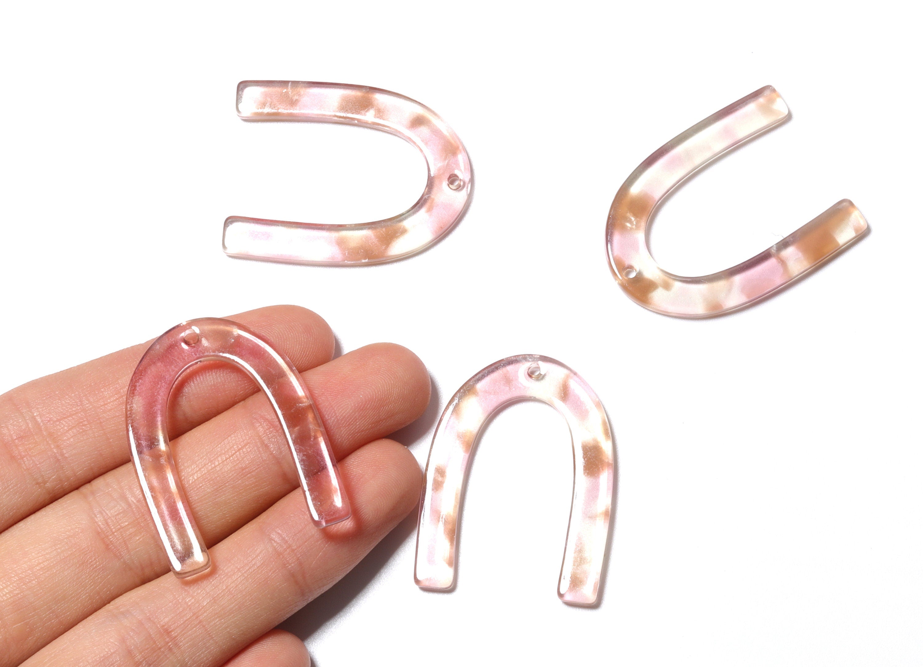 Acetate U Charm - U Earring and Pendant - Earring Findings - Jewelry Supplys - Color Code: A45 - 34.61x26.25x2.55mm - AC1114FF - DOMEDBAZAAR