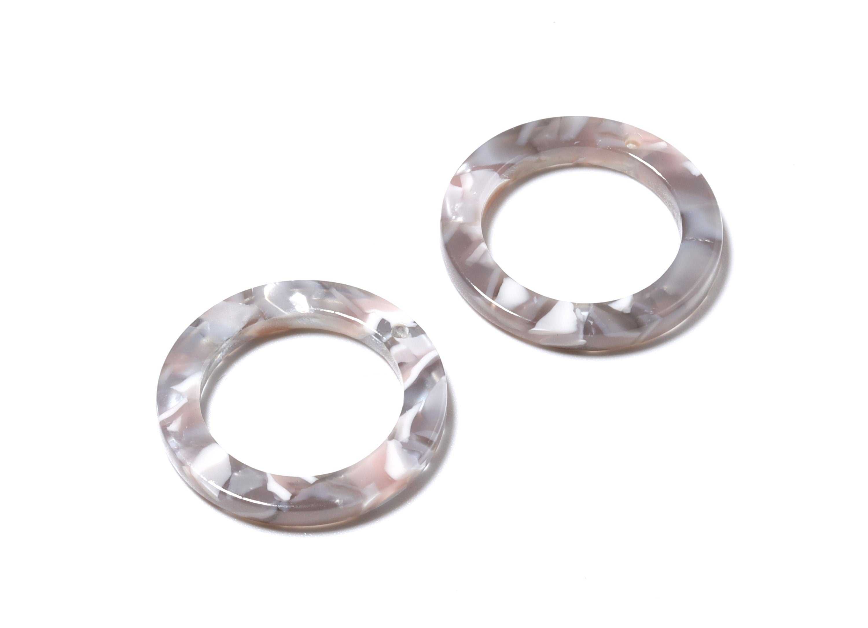 Acetate Hoop Charms - Circle Earring and Pendant - Earring Findings - Jewelry Supplies - Color Code: A20 - 22.8x22.8x2.63mm - AC1118F - DOMEDBAZAAR
