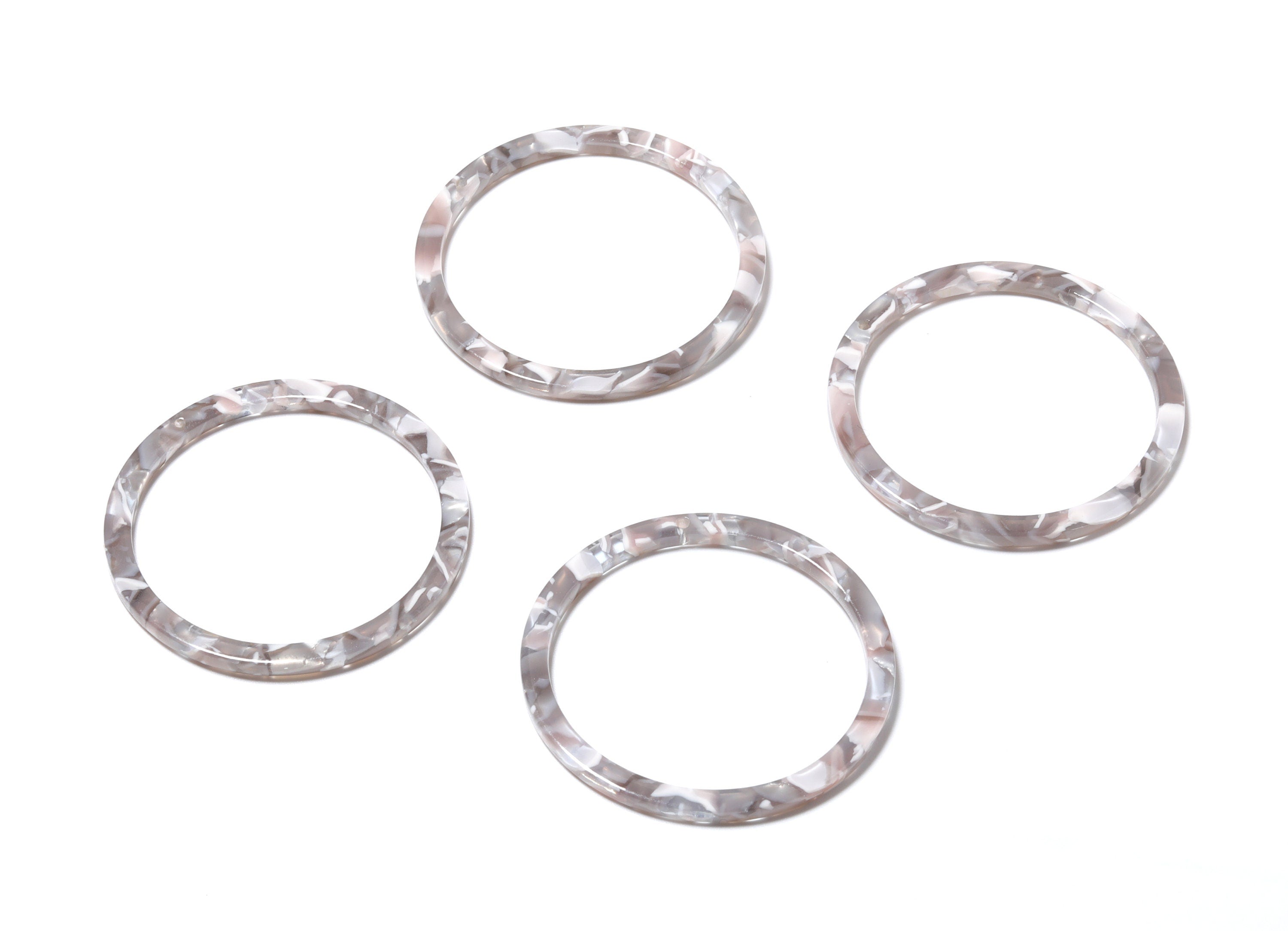 Acetate Hoop Earrings Charms - Circle Pendant - Earring Findings - Jewelry Supplies - Color Code: A20 - 44.3x44.3x2.7mm - AC1126F - DOMEDBAZAAR