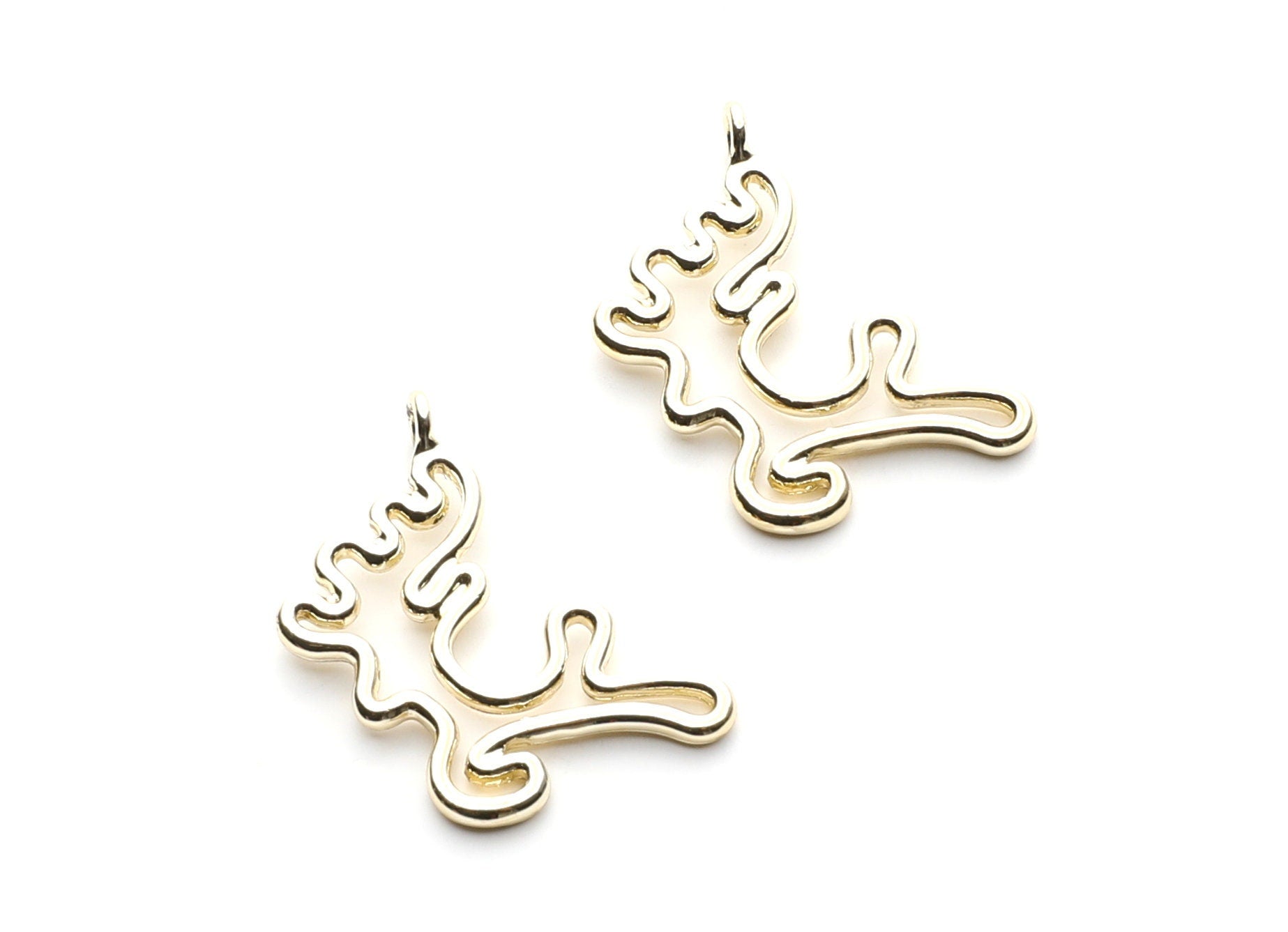 Deer Shaped Charms- Zinc Alloy Earring Findings - Gold Tone - Alloy Pendant for Necklace - Jewelry Supplies - 28.8x17.6x1.77mm - ZZ1259G - DOMEDBAZAAR