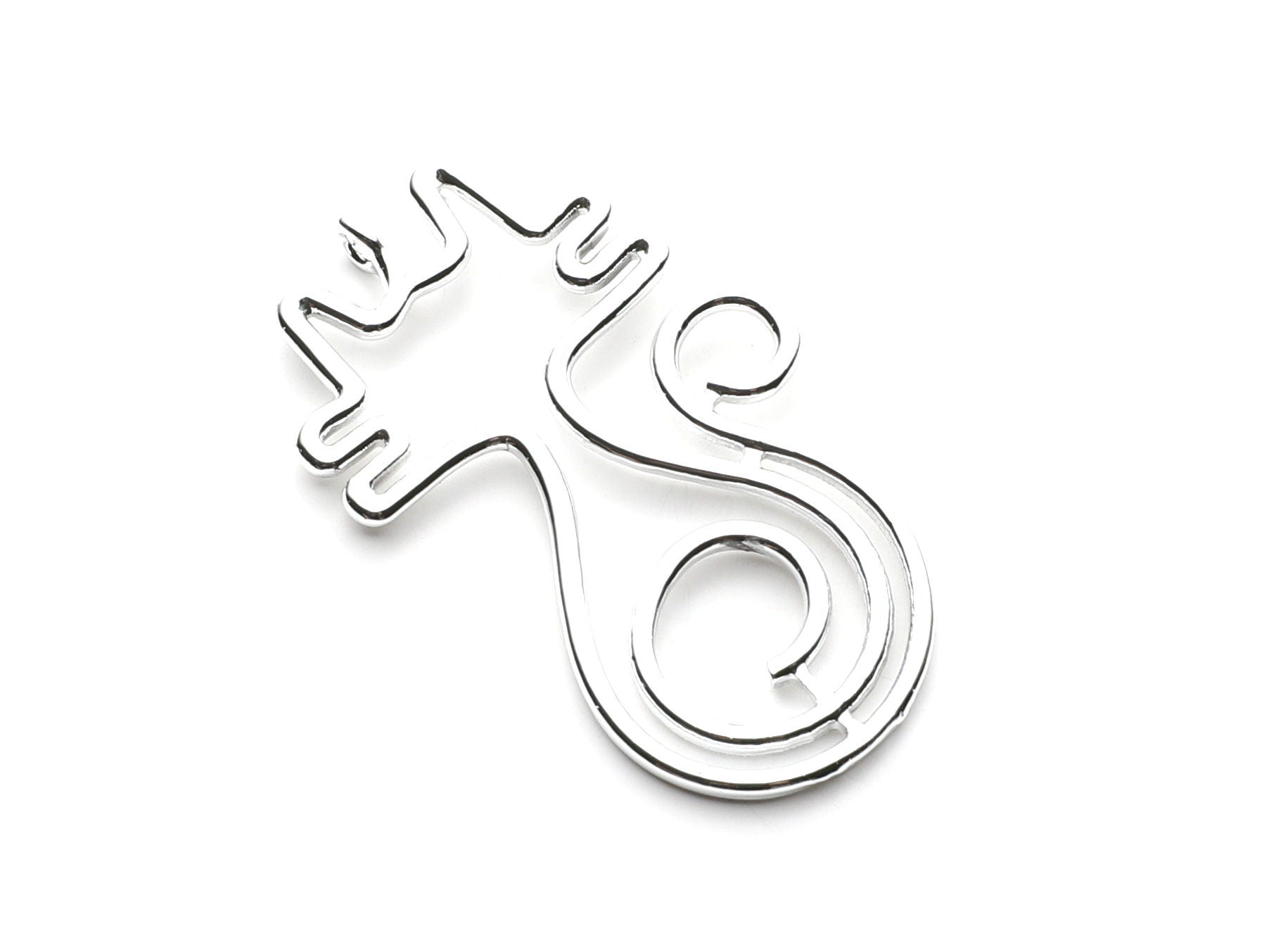 Big Cat Shaped Charms- Zinc Alloy Earring Findings - Nickel / Silver Tone - Alloy Pendant for Necklace - 51.2x30.2x1.9mm - ZZ1256N - DOMEDBAZAAR
