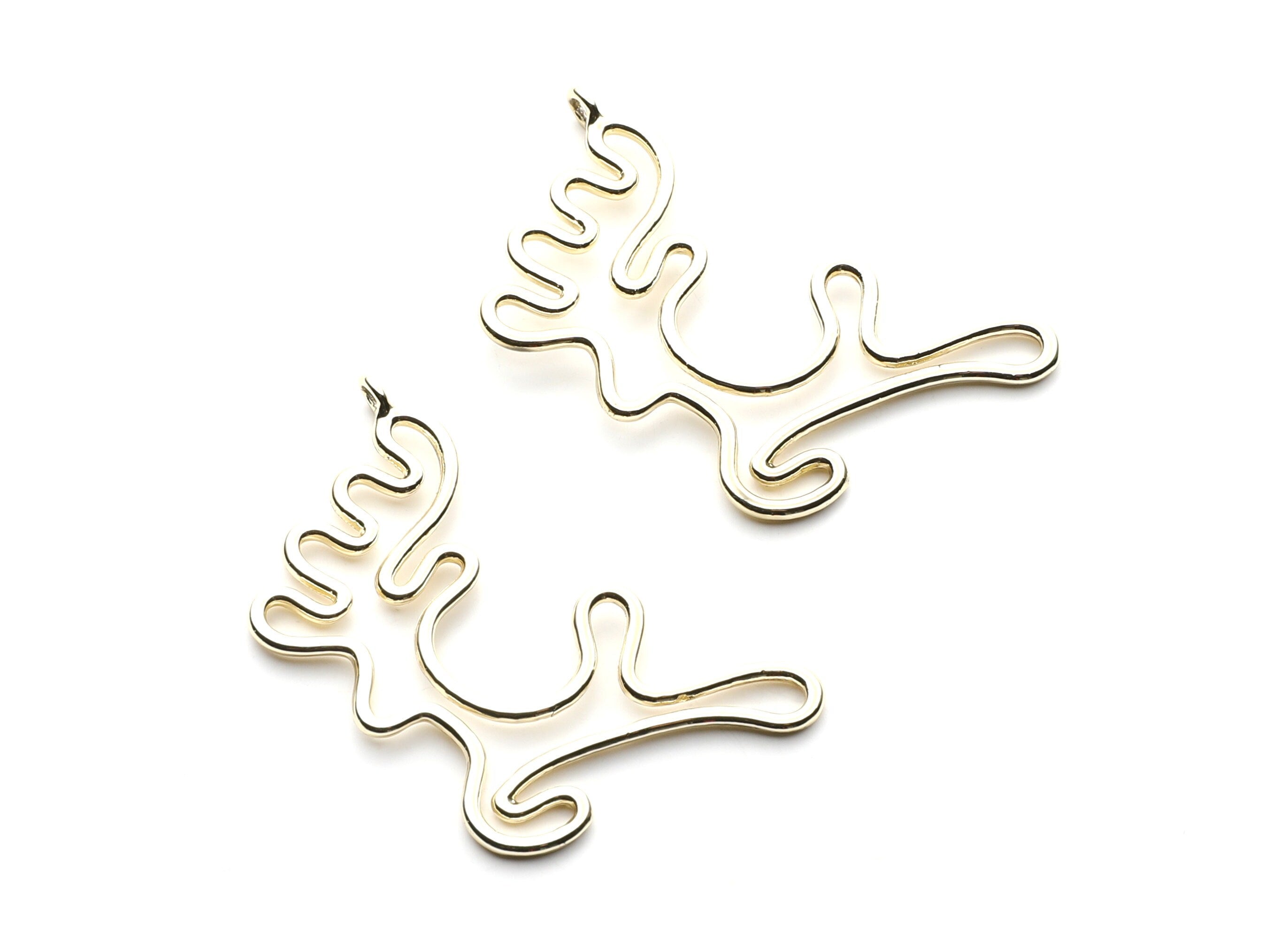 Big Deer Shaped Charms- Zinc Alloy Earring Findings - Gold Tone - Alloy Pendant for Necklace - 52x32.7x2mm - ZZ1258G - DOMEDBAZAAR