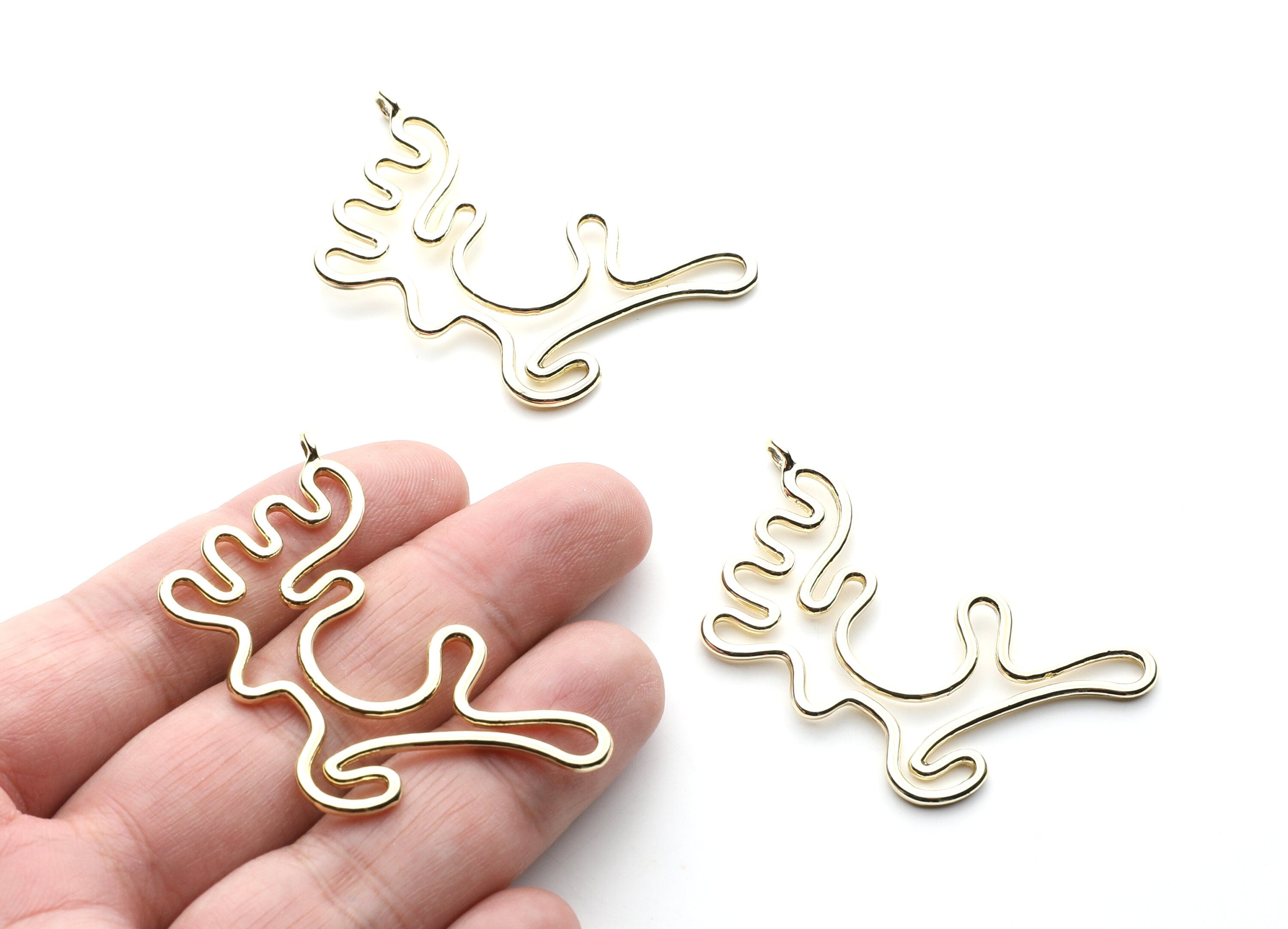 Big Deer Shaped Charms- Zinc Alloy Earring Findings - Gold Tone - Alloy Pendant for Necklace - 52x32.7x2mm - ZZ1258G - DOMEDBAZAAR