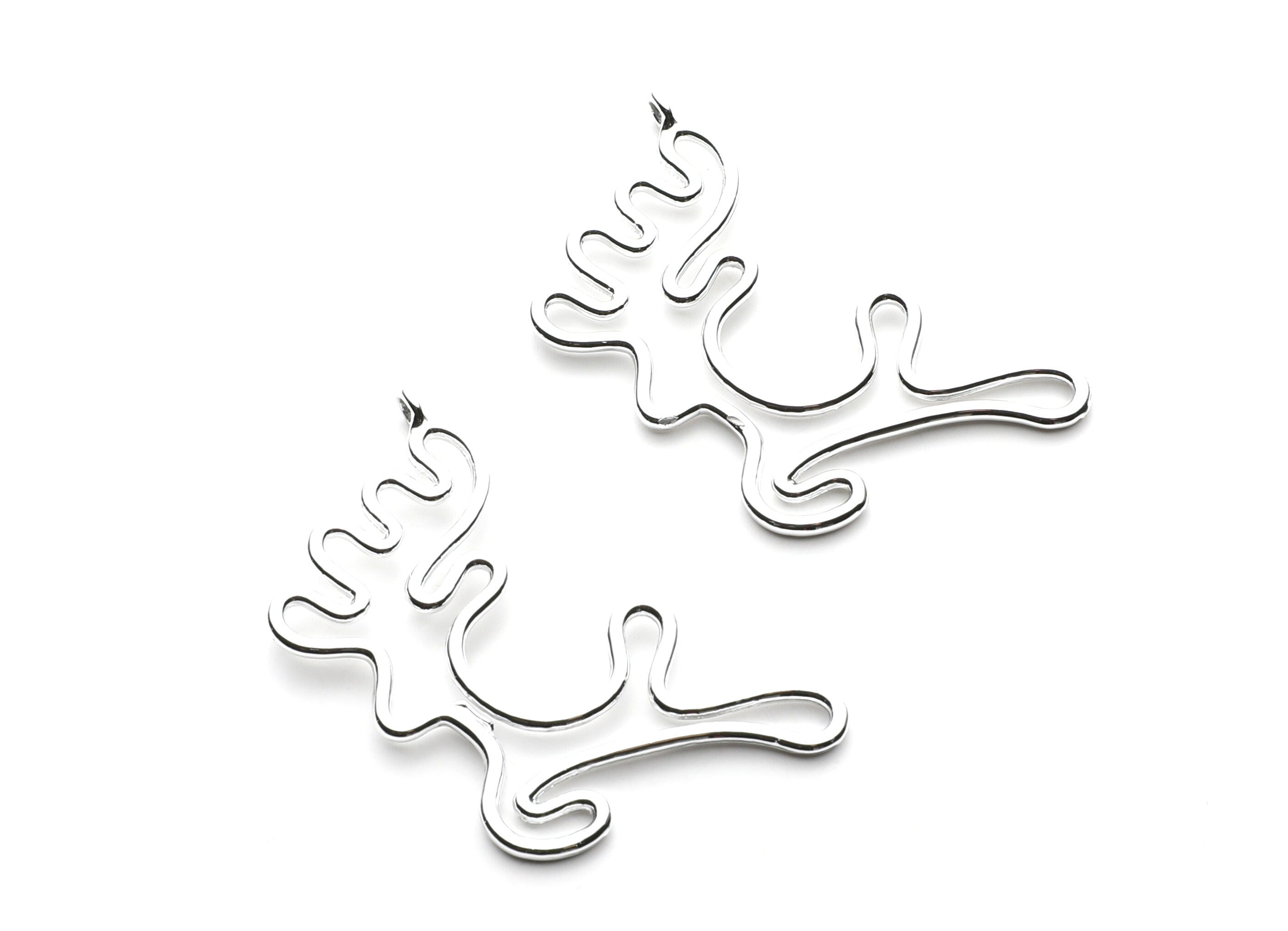 Big Deer Shaped Charms- Zinc Alloy Earring Findings - Nickel / Silver Tone - Alloy Pendant for Necklace - 52x32.7x2mm - ZZ1258N - DOMEDBAZAAR