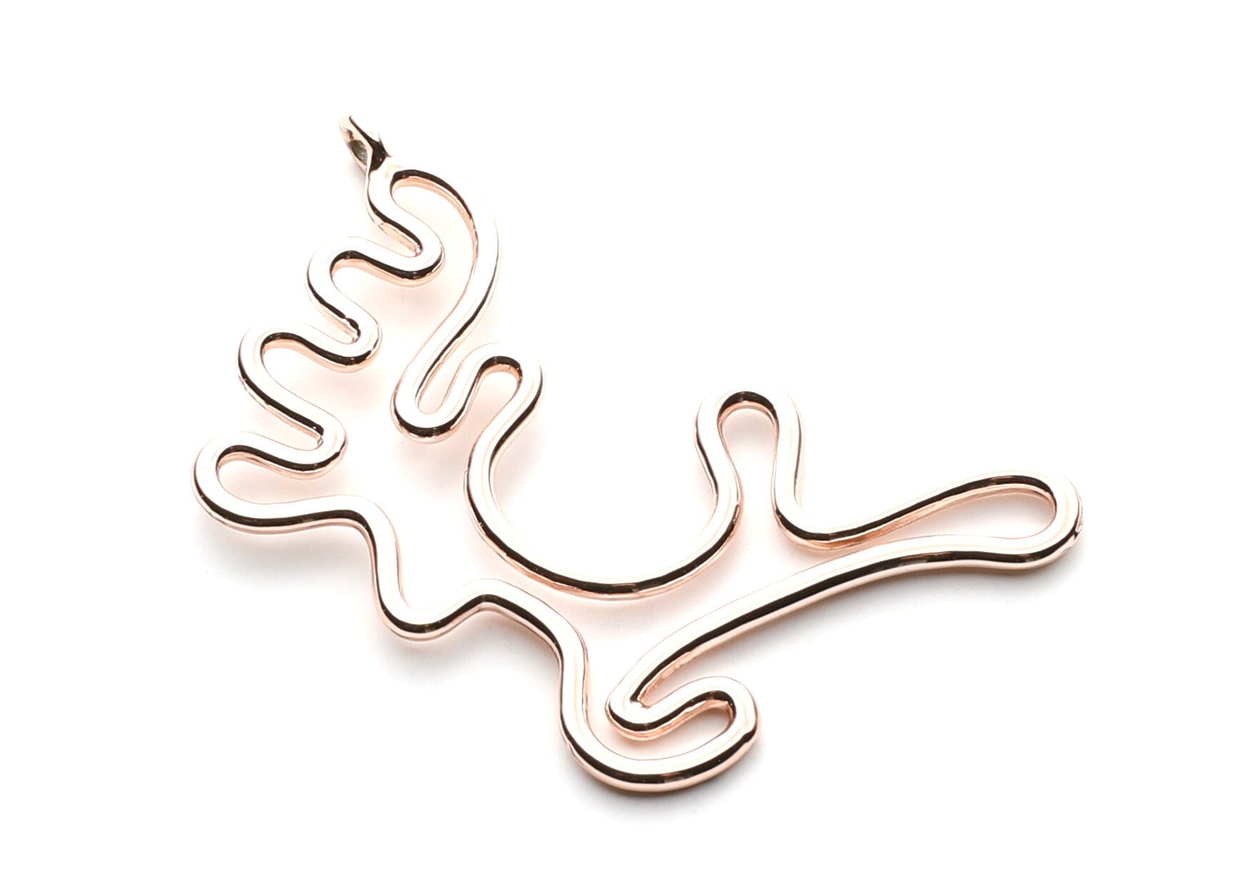 Big Deer Shaped Charms- Zinc Alloy Earring Findings - Rose Tone - Alloy Pendant for Necklace - 52x32.7x2mm - ZZ1258R - DOMEDBAZAAR