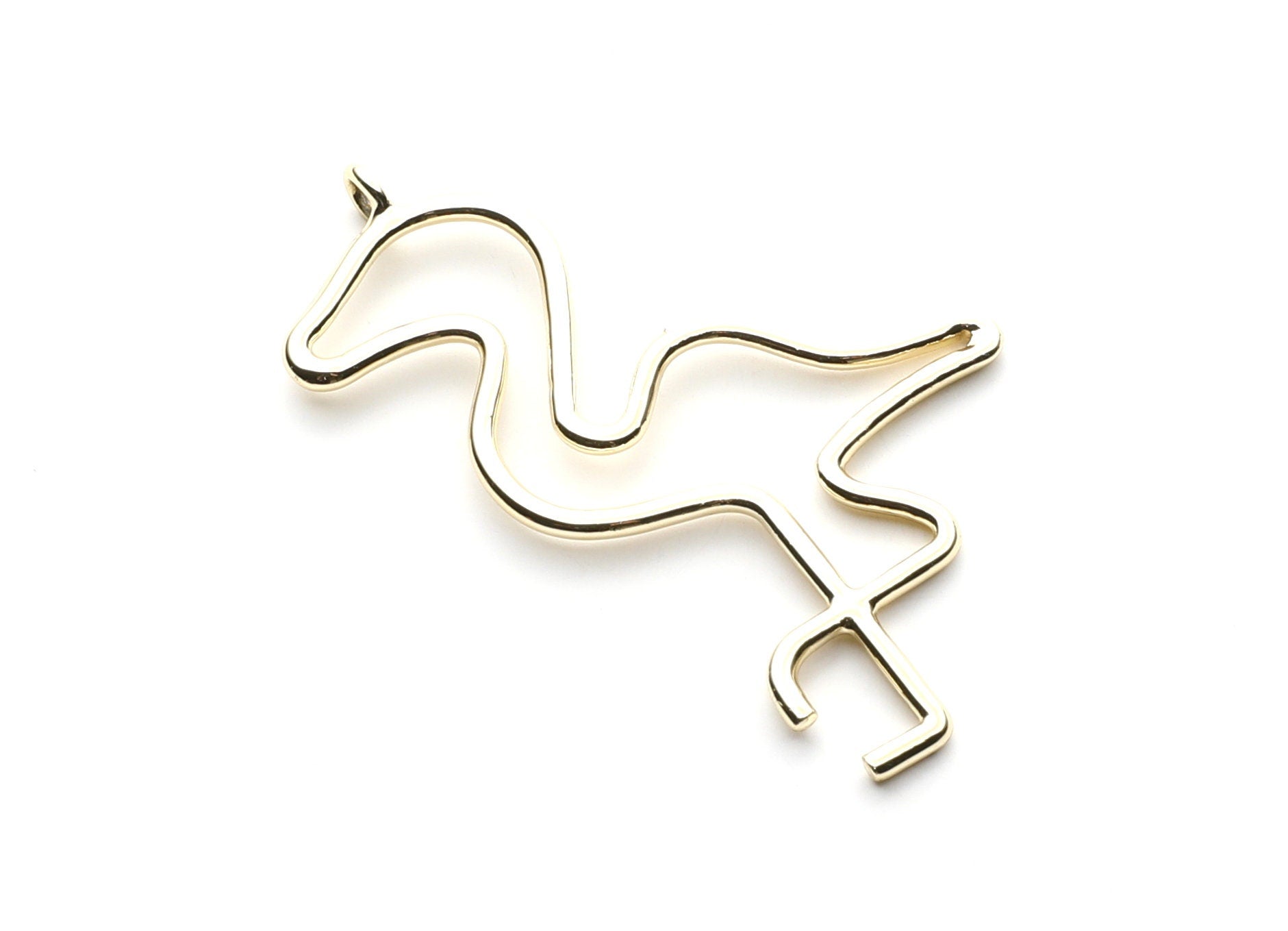 Big Flamingo Shaped Charms- Zinc Alloy Earring Findings - Gold Tone - Alloy Pendant for Necklace - 54x33.4x1.97mm - ZZ1266G - DOMEDBAZAAR