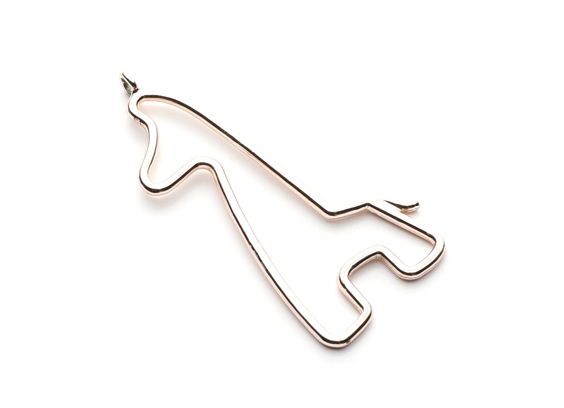 Big Giraffe Shaped Charms- Zinc Alloy Earring Findings - Rose Tone - Alloy Pendant for Necklace - 55x25.8x1.93mm - ZZ1268R - DOMEDBAZAAR