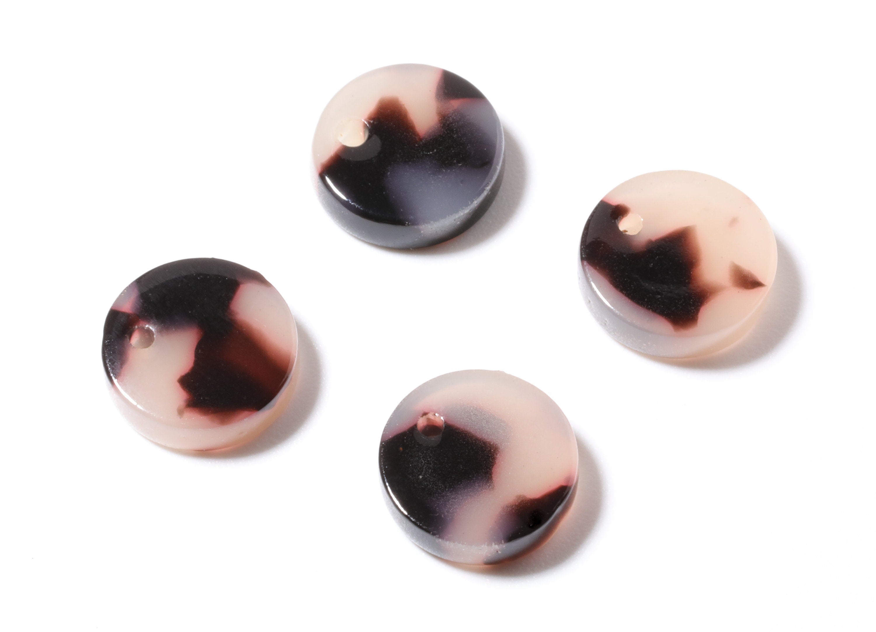 Acetate Acrylic Earring Charms - Blonde Tortoise Shell Earrings - Round Circle  Shaped - Color Code: A07 - 9.19x9.19x2.7mm - AC1151D - DOMEDBAZAAR