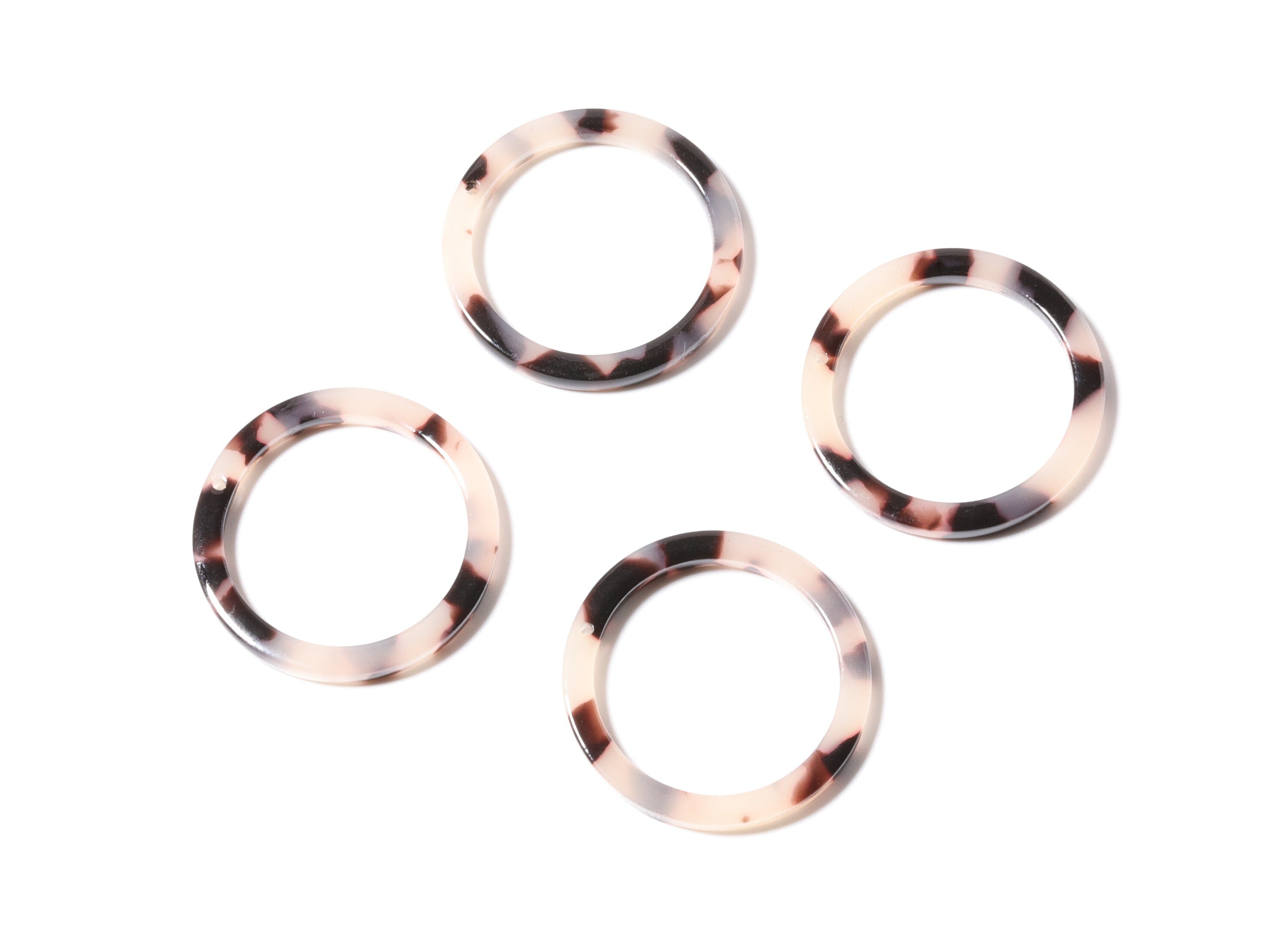 Acetate Circle Charms - Blonde Tortoise Shell Earrings - Circle Pendant - Earring Findings - Color Code: A06 - 27x27x2.85mm - AC1154D - DOMEDBAZAAR