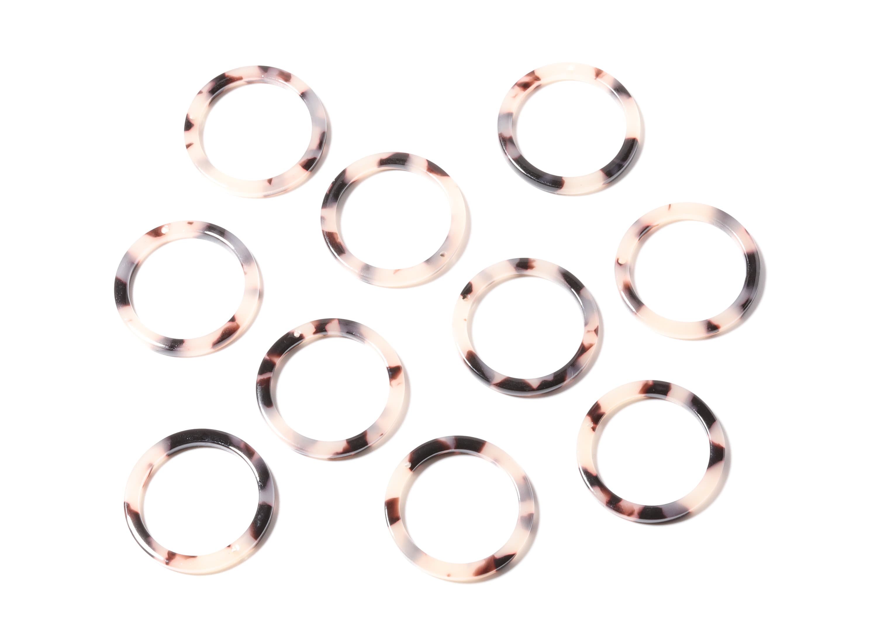 Acetate Circle Charms - Blonde Tortoise Shell Earrings - Circle Pendant - Earring Findings - Color Code: A06 - 27x27x2.85mm - AC1154D - DOMEDBAZAAR