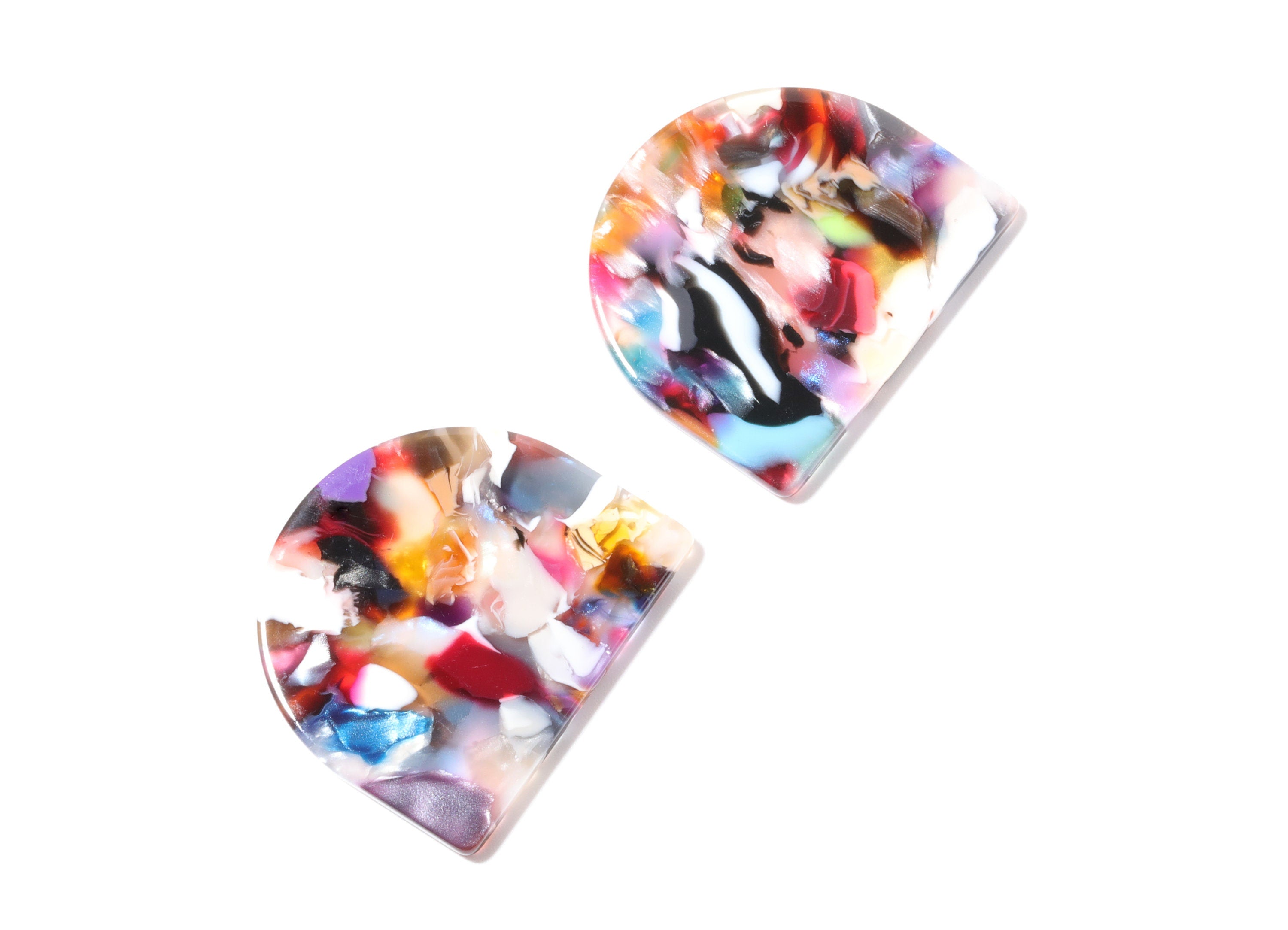 Acetate D Earring Charms - D Pendant - Earring Findings - Jewelry Supplies - Color Code: A57 - 29.5x34.3x2.48mm - AC1381-A57 - DOMEDBAZAAR
