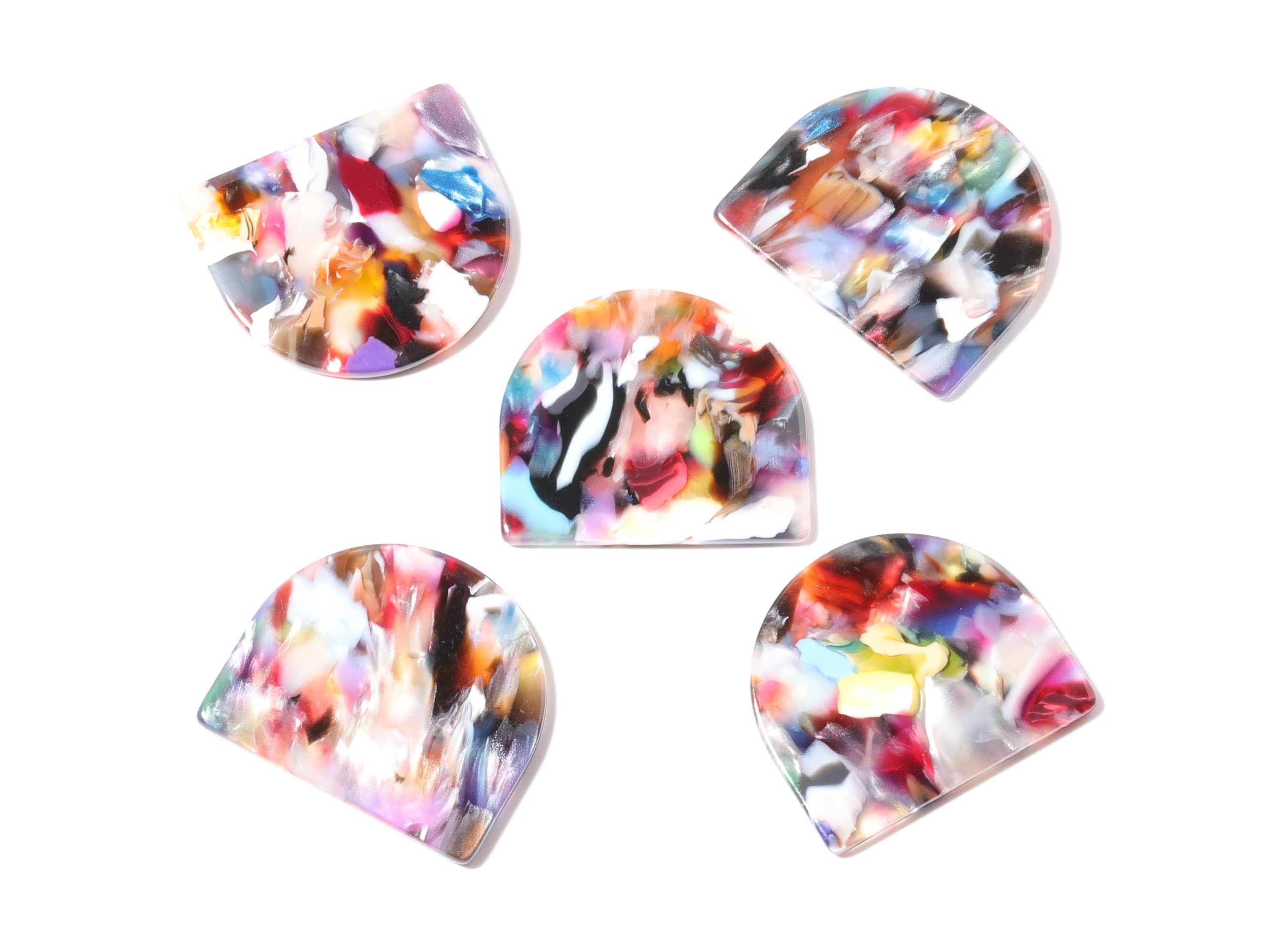 Acetate D Earring Charms - D Pendant - Earring Findings - Jewelry Supplies - Color Code: A57 - 29.5x34.3x2.48mm - AC1381-A57 - DOMEDBAZAAR
