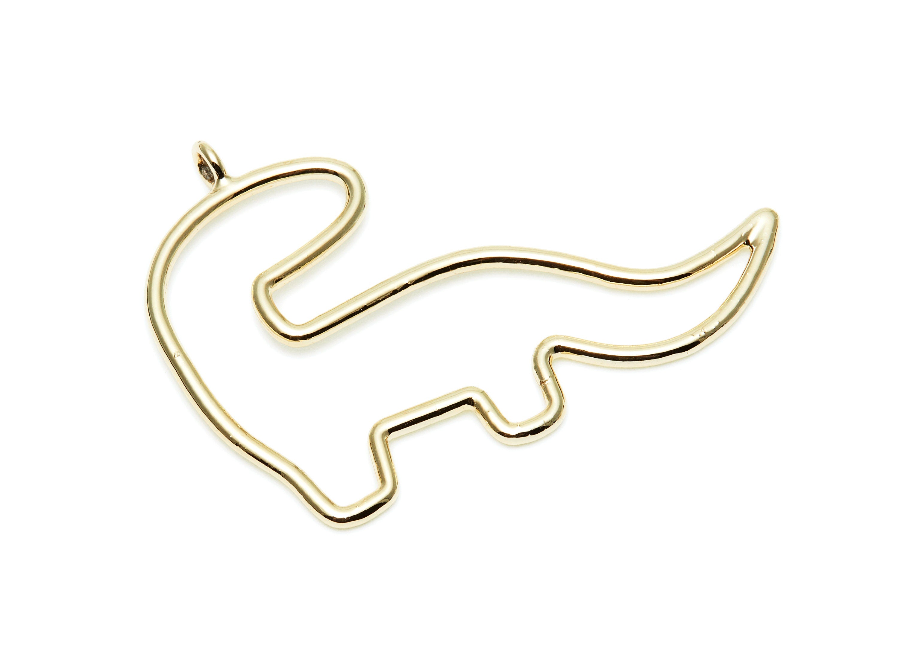 Big Dinosaur Shaped Charms- Zinc Alloy Earring Finding - Gold Tone - Alloy Pendant for Necklace - 52.33x36.9x1.9mm - ZZ1280G - DOMEDBAZAAR