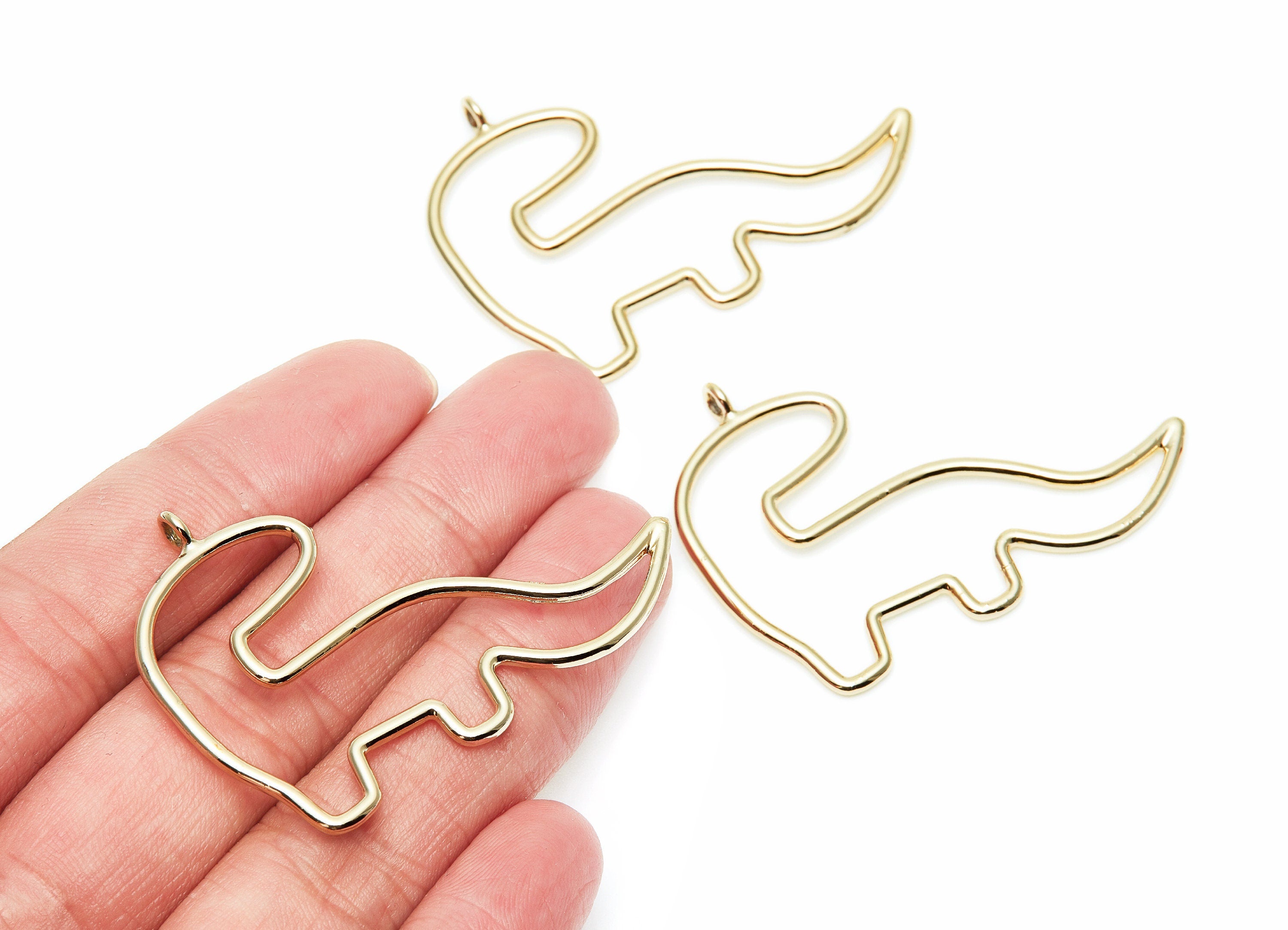 Big Dinosaur Shaped Charms- Zinc Alloy Earring Finding - Gold Tone - Alloy Pendant for Necklace - 52.33x36.9x1.9mm - ZZ1280G - DOMEDBAZAAR