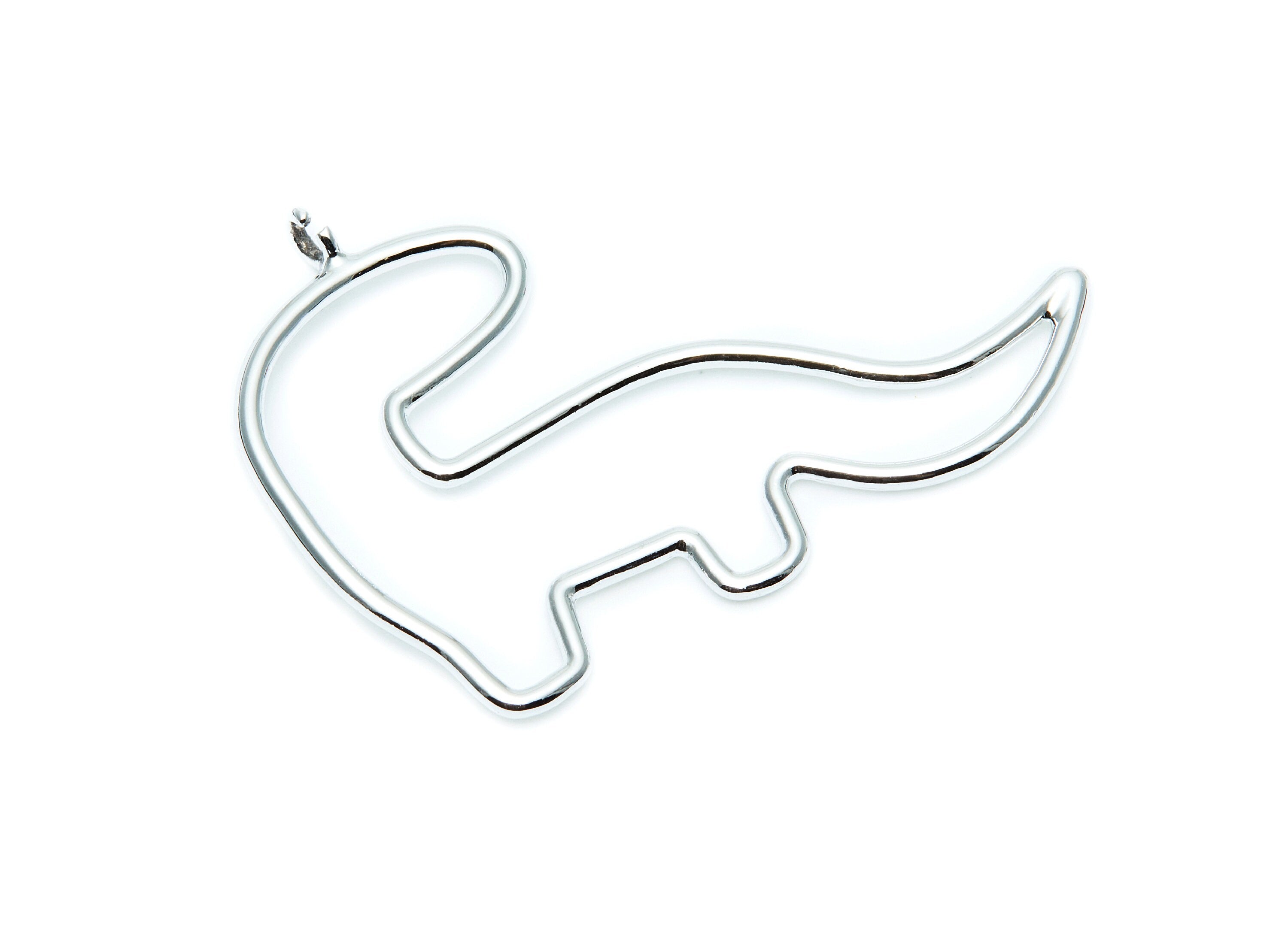 Big Dinosaur Shaped Charms- Zinc Alloy Earring Finding - Nickel / Silver Tone - Alloy Pendant for Necklace - 52.33x36.9x1.9mm - ZZ1280N - DOMEDBAZAAR
