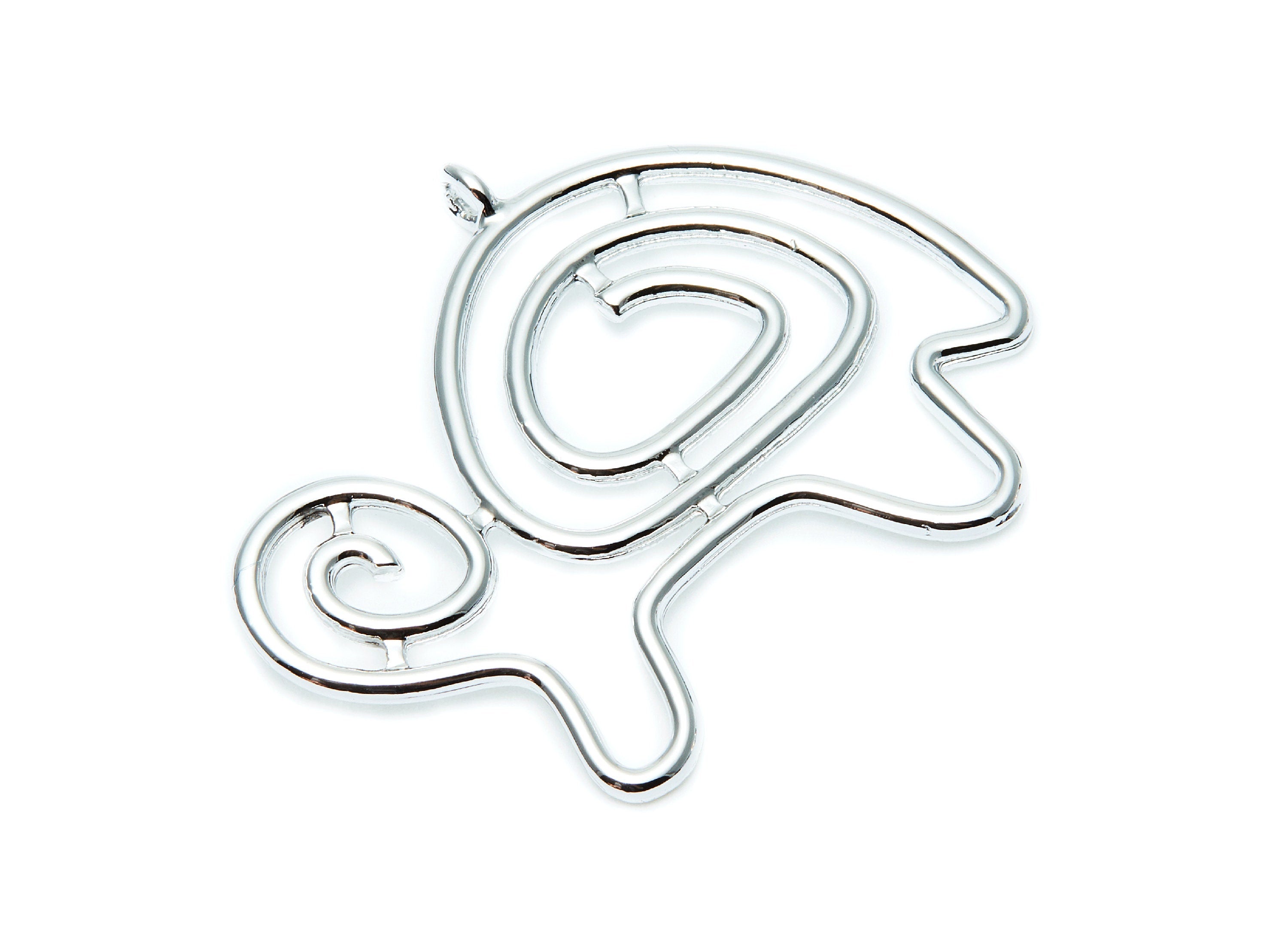 Big Turtle Shaped Charms- Zinc Alloy Earring Finding - Nickel / Silver Tone - Alloy Pendant for Necklace - 46.1x35.48x2.34 - ZZ1272N - DOMEDBAZAAR