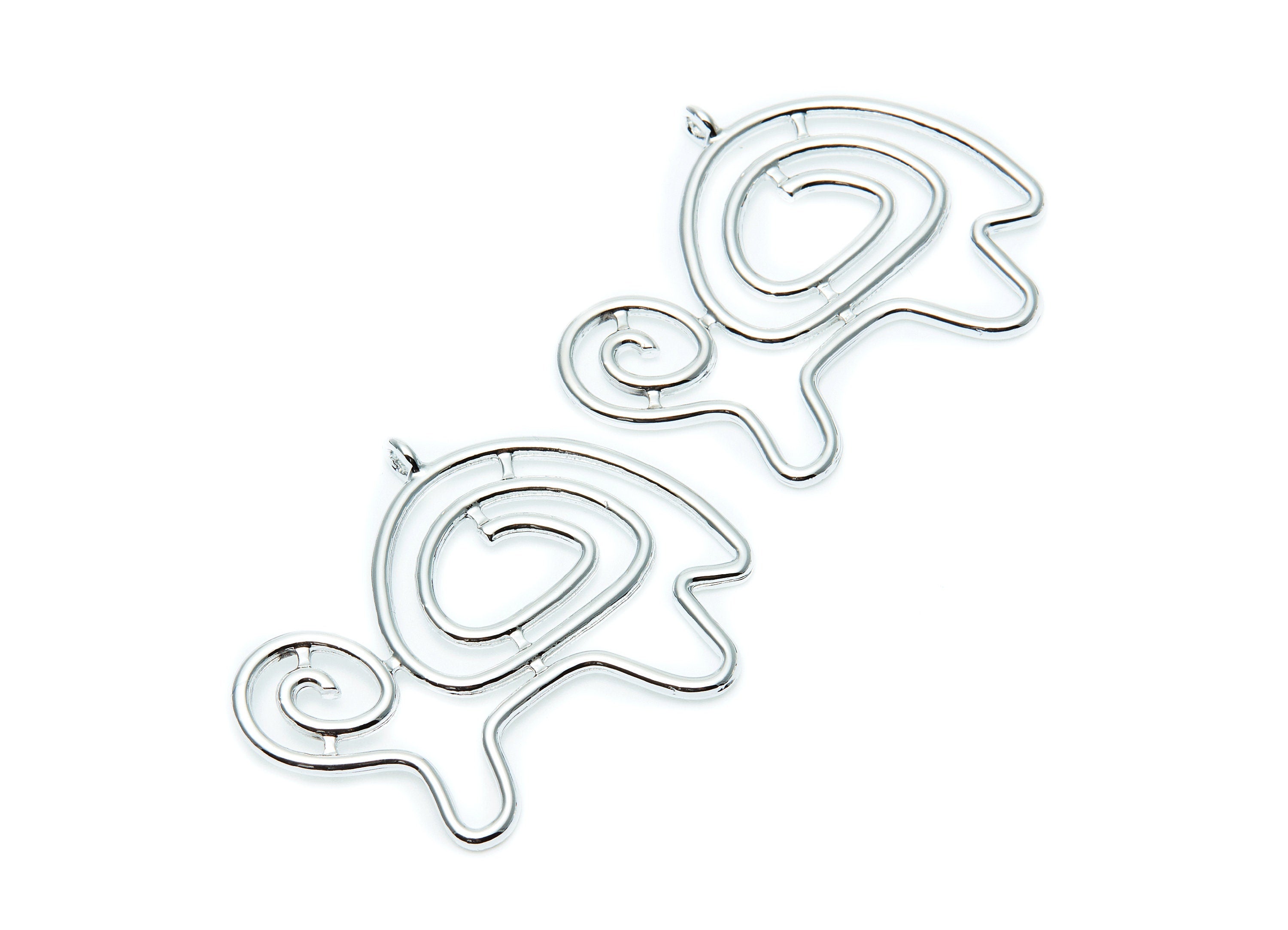 Big Turtle Shaped Charms- Zinc Alloy Earring Finding - Nickel / Silver Tone - Alloy Pendant for Necklace - 46.1x35.48x2.34 - ZZ1272N - DOMEDBAZAAR
