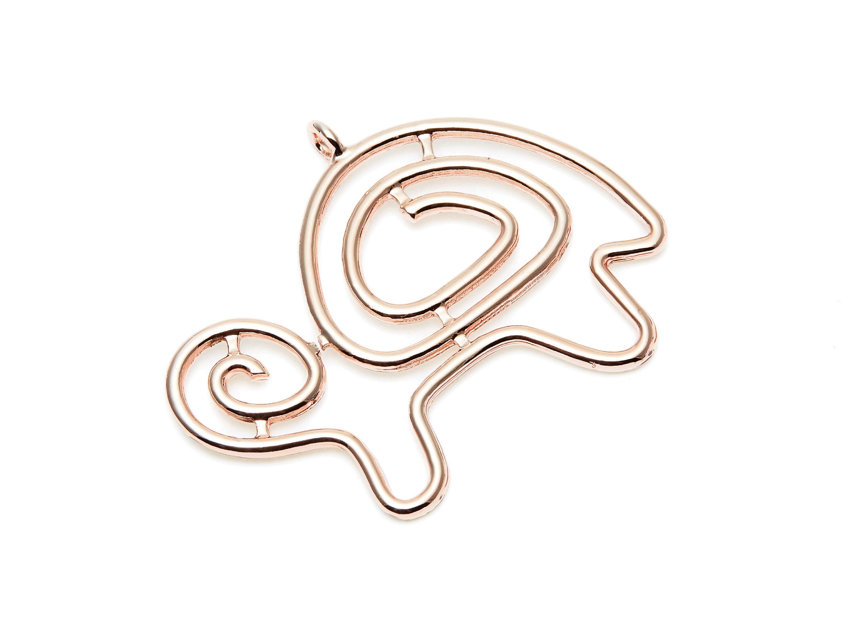 Big Turtle Shaped Charms- Zinc Alloy Earring Finding - Rose Tone - Alloy Pendant for Necklace - 46.1x35.48x2.34 - ZZ1272R - DOMEDBAZAAR