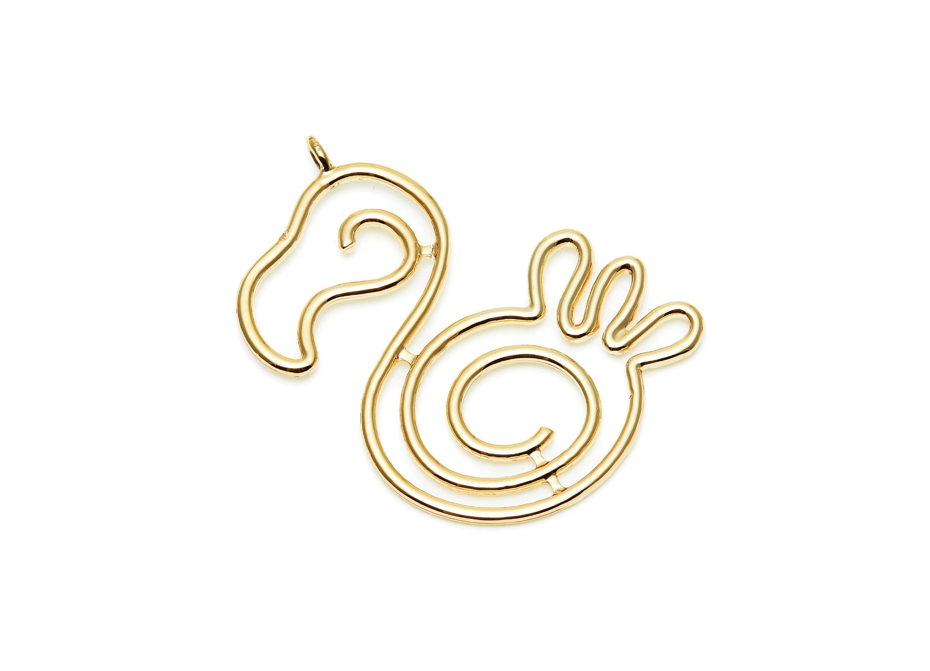 Big Duck Shaped Charms- Zinc Alloy Earring Finding - Gold Tone - Alloy Pendant for Necklace - Jewelry Supplies - 48.85x34.5x2.15mm - ZZ1274G - DOMEDBAZAAR