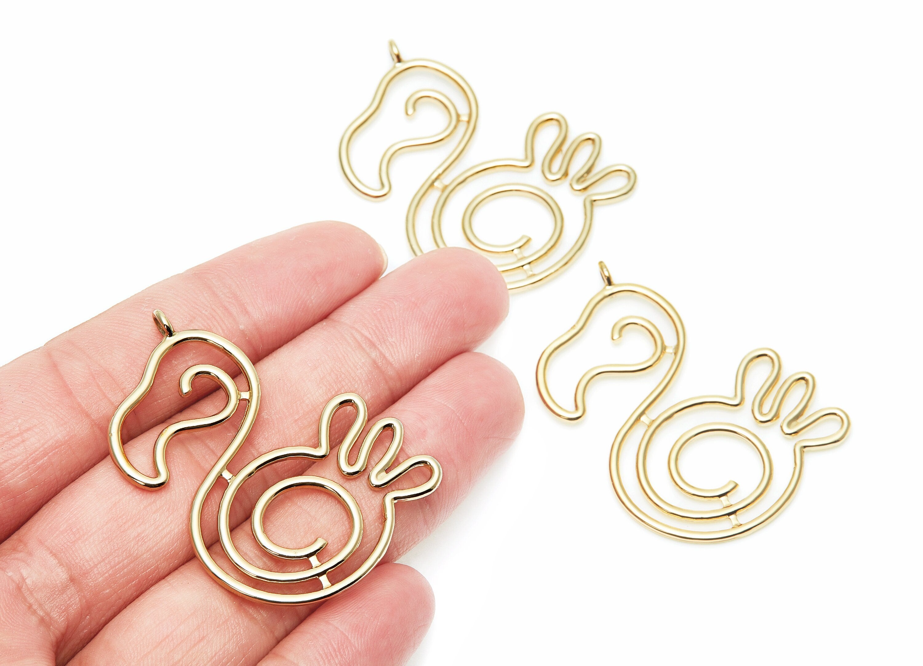 Big Duck Shaped Charms- Zinc Alloy Earring Finding - Gold Tone - Alloy Pendant for Necklace - Jewelry Supplies - 48.85x34.5x2.15mm - ZZ1274G - DOMEDBAZAAR