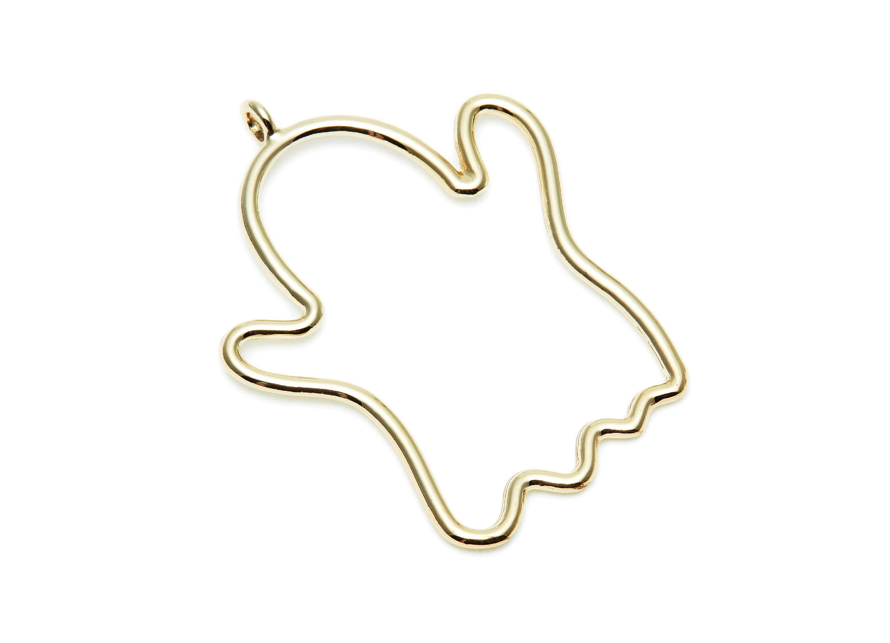 Big Ghost Shaped Charms- Zinc Alloy Earring Finding - Gold Tone - Alloy Pendant for Necklace - Jewelry Supplies - 45x35x2.03mm - ZZ1278G - DOMEDBAZAAR