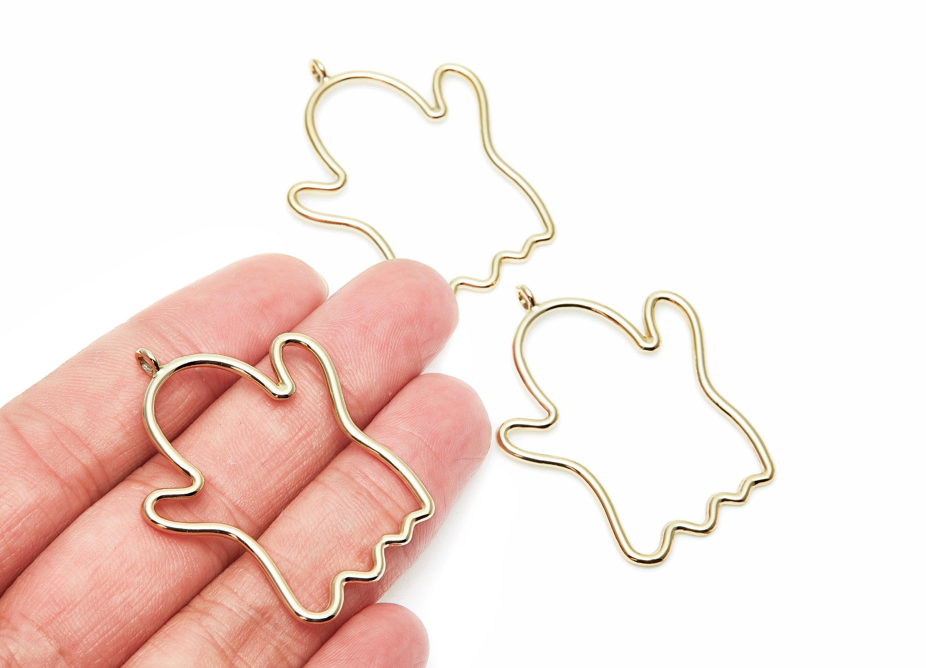Big Ghost Shaped Charms- Zinc Alloy Earring Finding - Gold Tone - Alloy Pendant for Necklace - Jewelry Supplies - 45x35x2.03mm - ZZ1278G - DOMEDBAZAAR