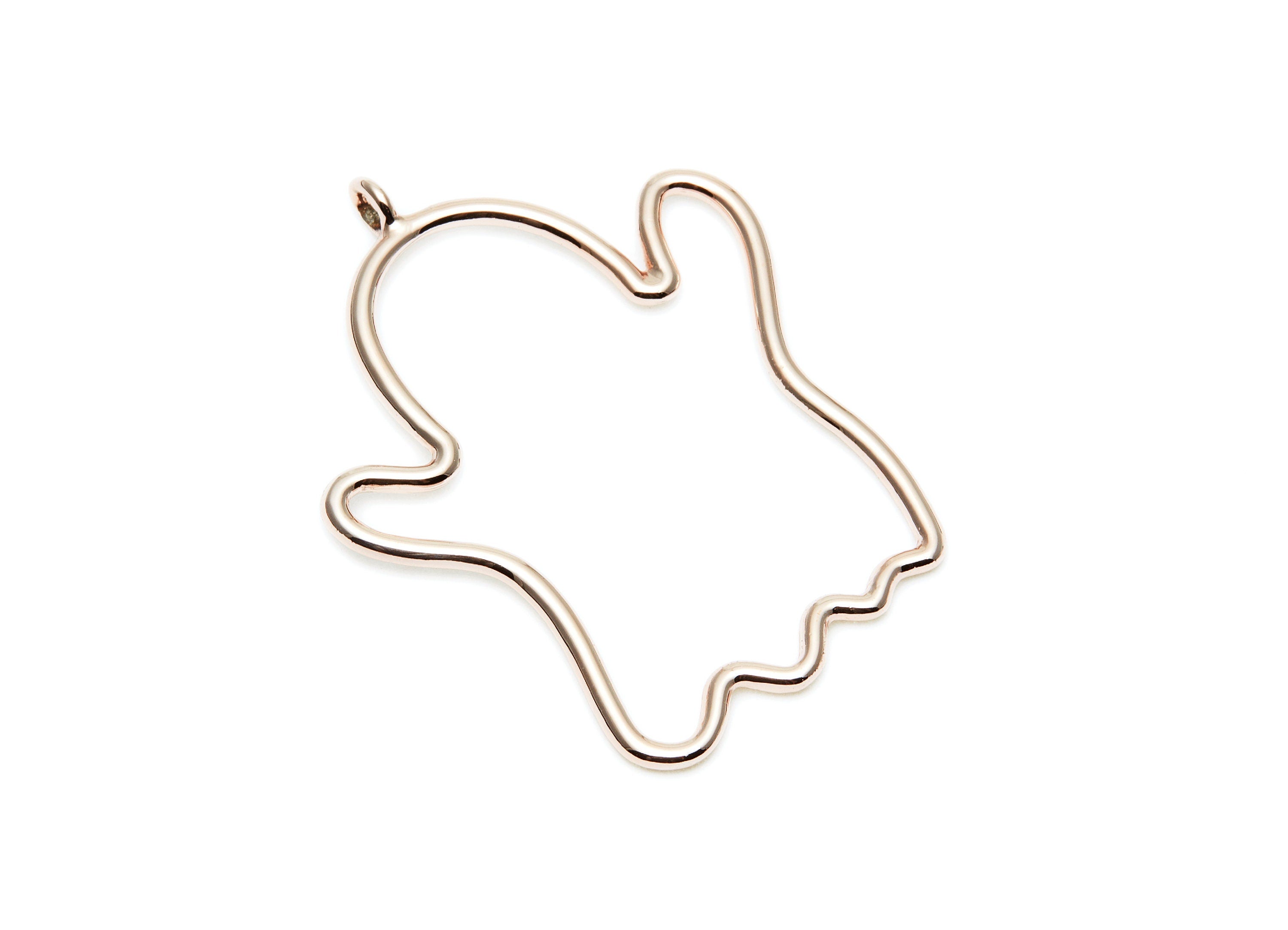 Big Ghost Shaped Charms- Zinc Alloy Earring Finding - Rose Tone - Alloy Pendant for Necklace - 45x35x2.03mm - ZZ1278R - DOMEDBAZAAR