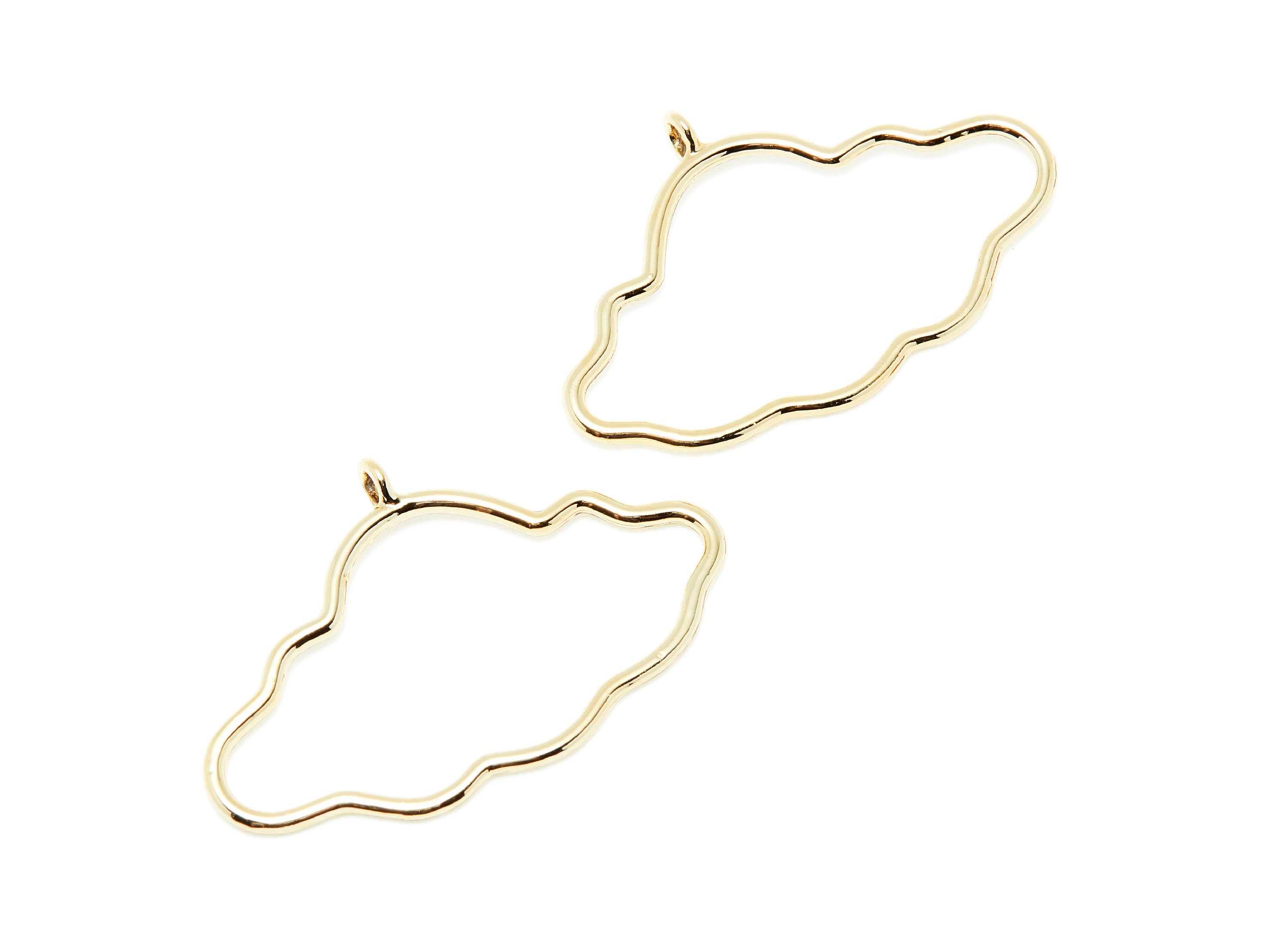 Big Cloud Shaped Charms- Zinc Alloy Earring Finding - Gold Tone - Alloy Pendant for Necklace - 45.94x30.1x1.96mm - ZZ1282G - DOMEDBAZAAR