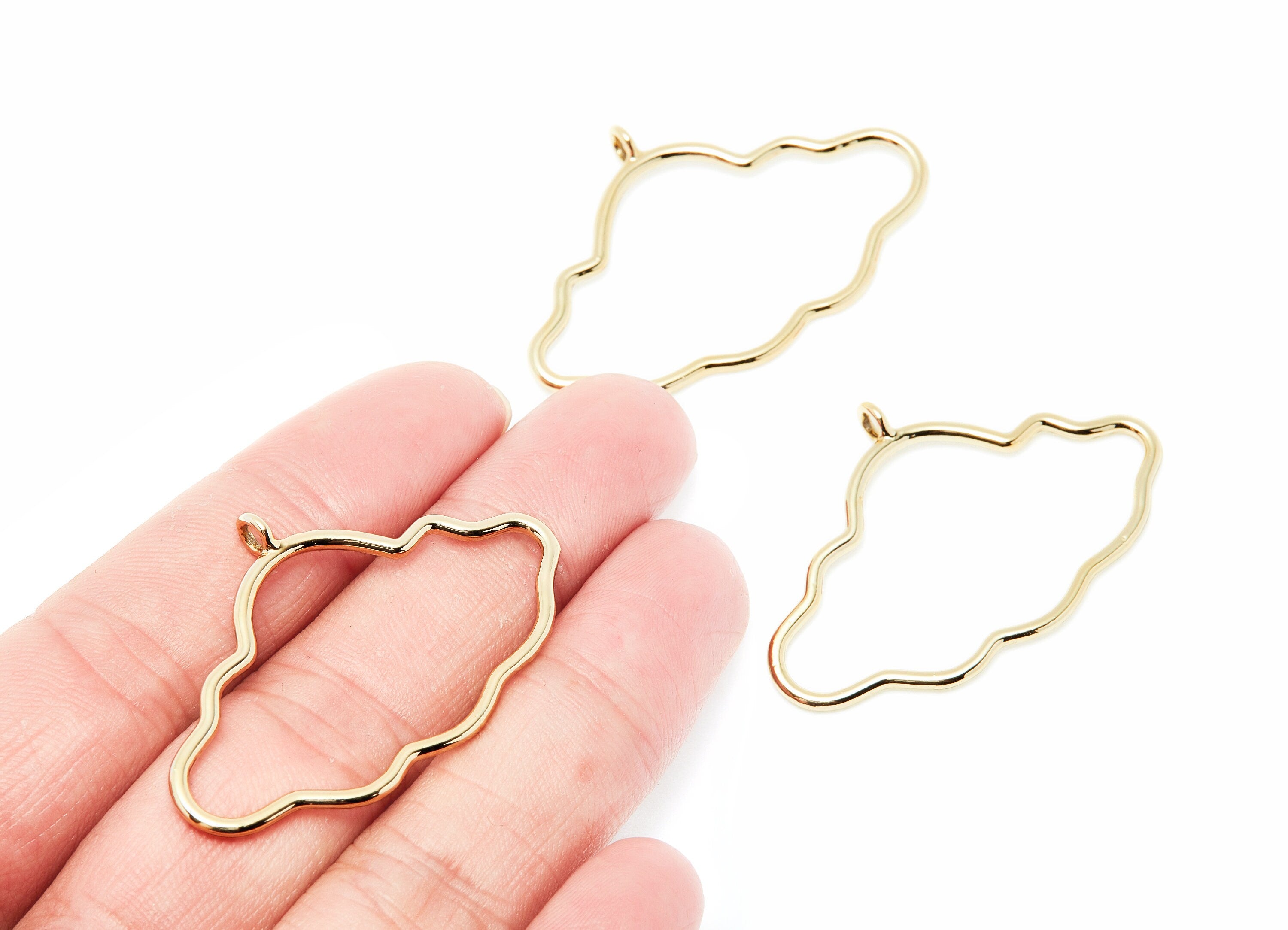 Big Cloud Shaped Charms- Zinc Alloy Earring Finding - Gold Tone - Alloy Pendant for Necklace - 45.94x30.1x1.96mm - ZZ1282G - DOMEDBAZAAR
