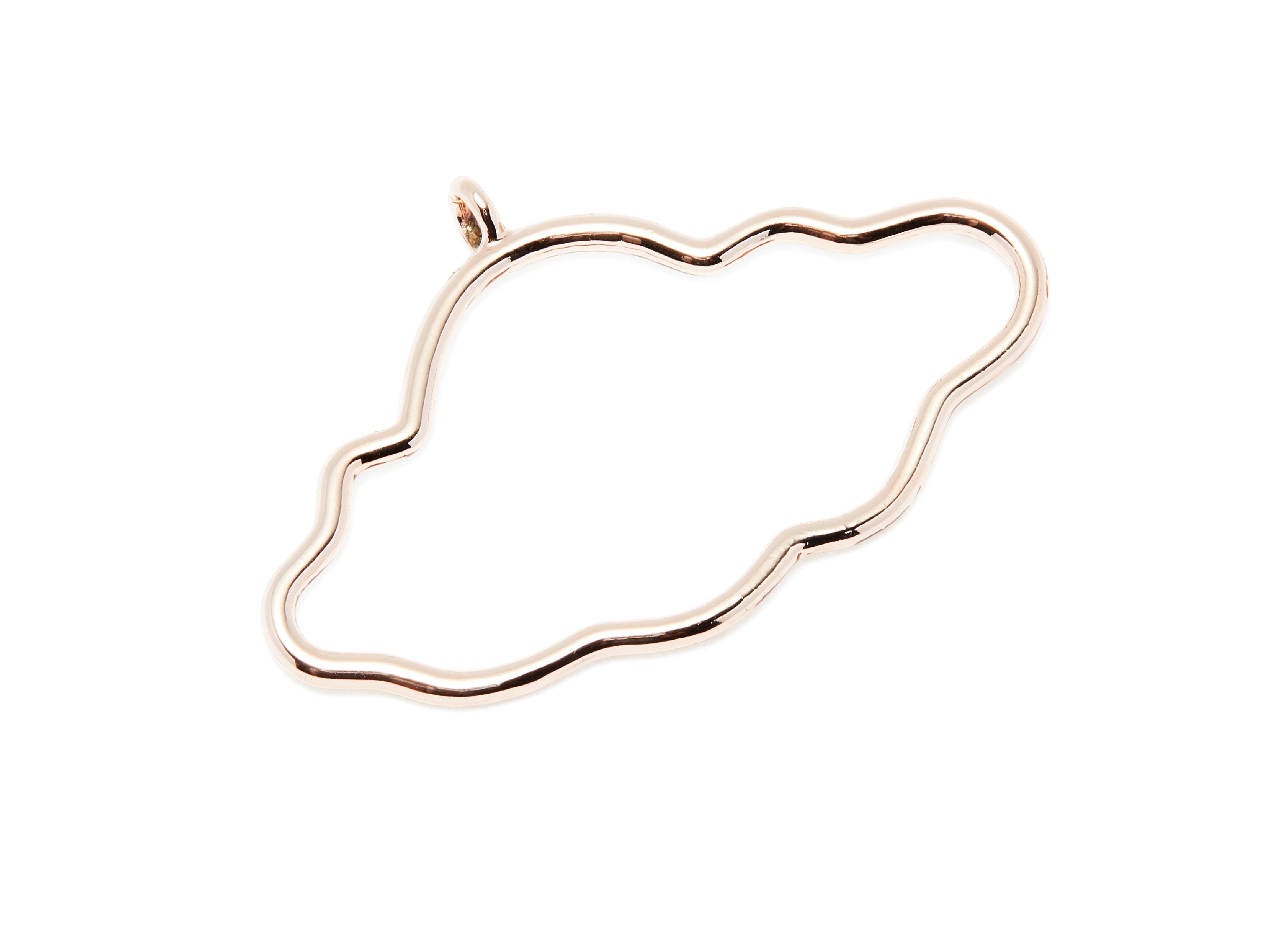Big Cloud Shaped Charms- Zinc Alloy Earring Finding - Rose Tone - Alloy Pendant for Necklace - 45.94x30.1x1.96mm - ZZ1282R - DOMEDBAZAAR