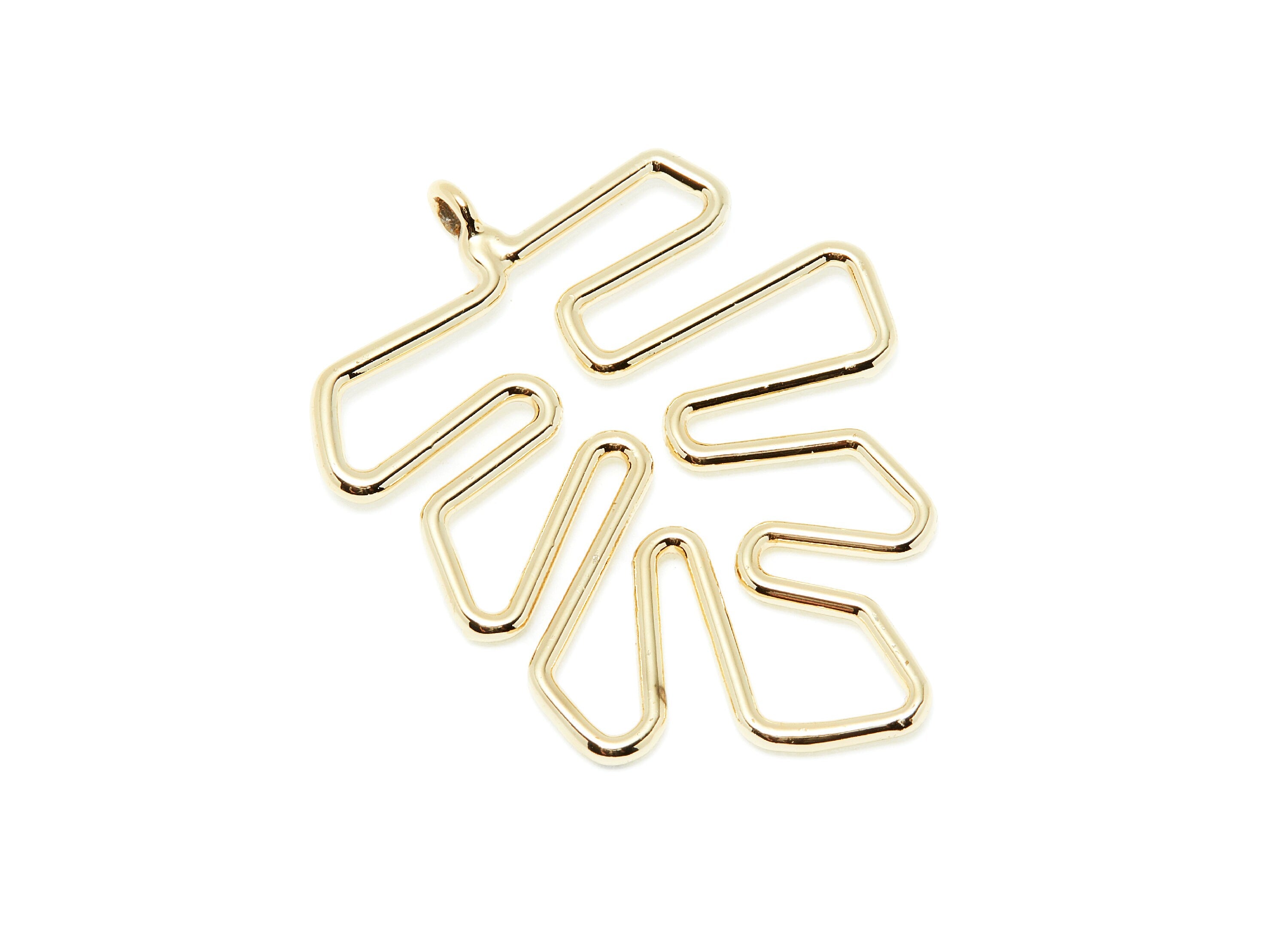 Big Leaf Shaped Charms- Zinc Alloy Earring Finding - Gold Tone - Alloy Pendant for Necklace - 46.63x35.4x2.13mm - ZZ1286G - DOMEDBAZAAR