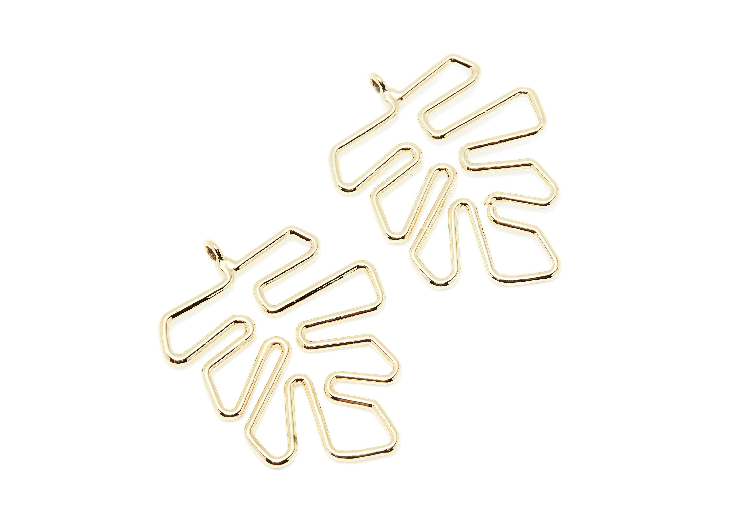 Big Leaf Shaped Charms- Zinc Alloy Earring Finding - Gold Tone - Alloy Pendant for Necklace - 46.63x35.4x2.13mm - ZZ1286G - DOMEDBAZAAR
