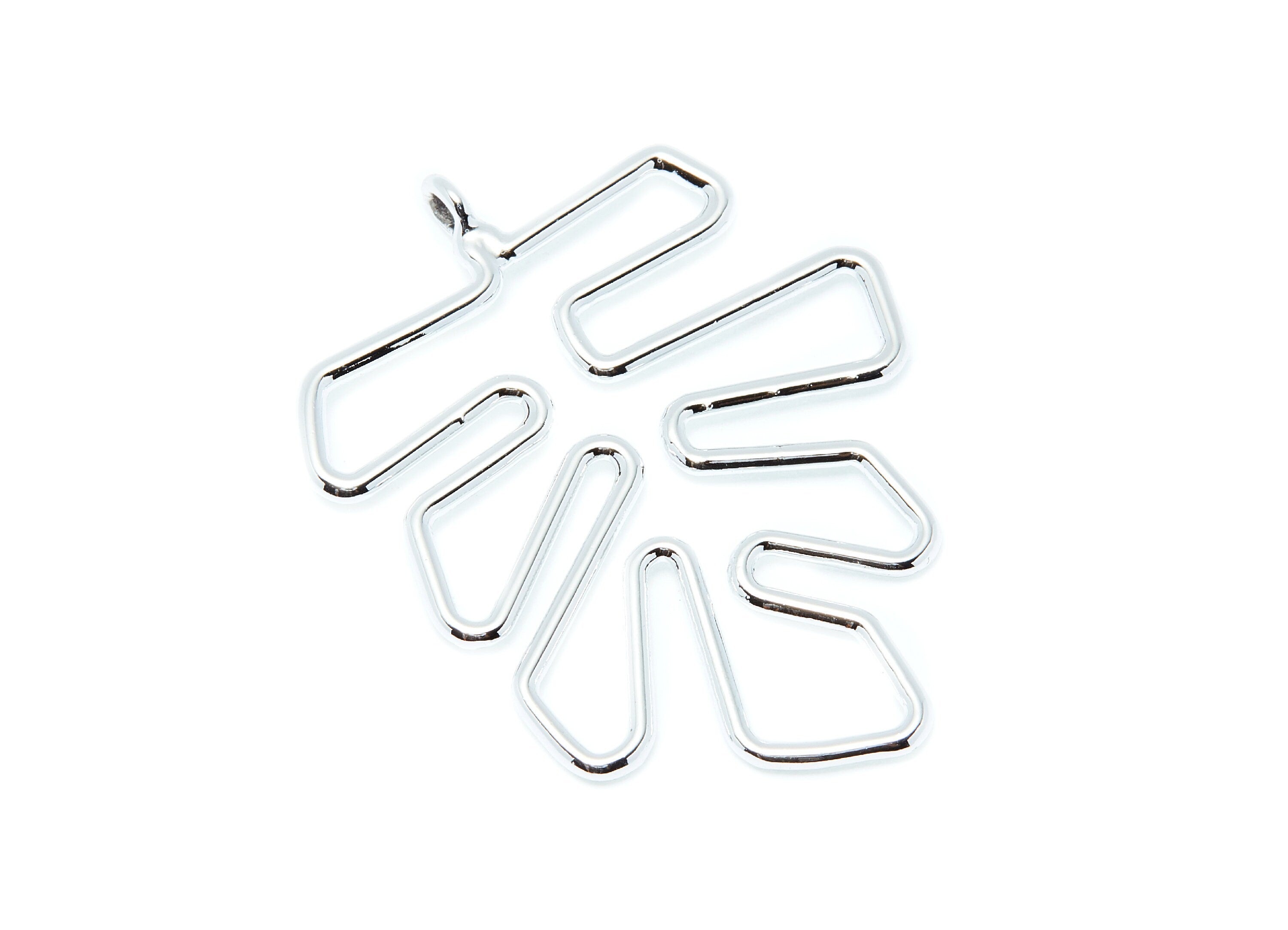 Big Leaf Shaped Charms- Zinc Alloy Earring Finding - Nickel / Silver Tone - Alloy Pendant for Necklace - 46.63x35.4x2.13mm - ZZ1286N - DOMEDBAZAAR