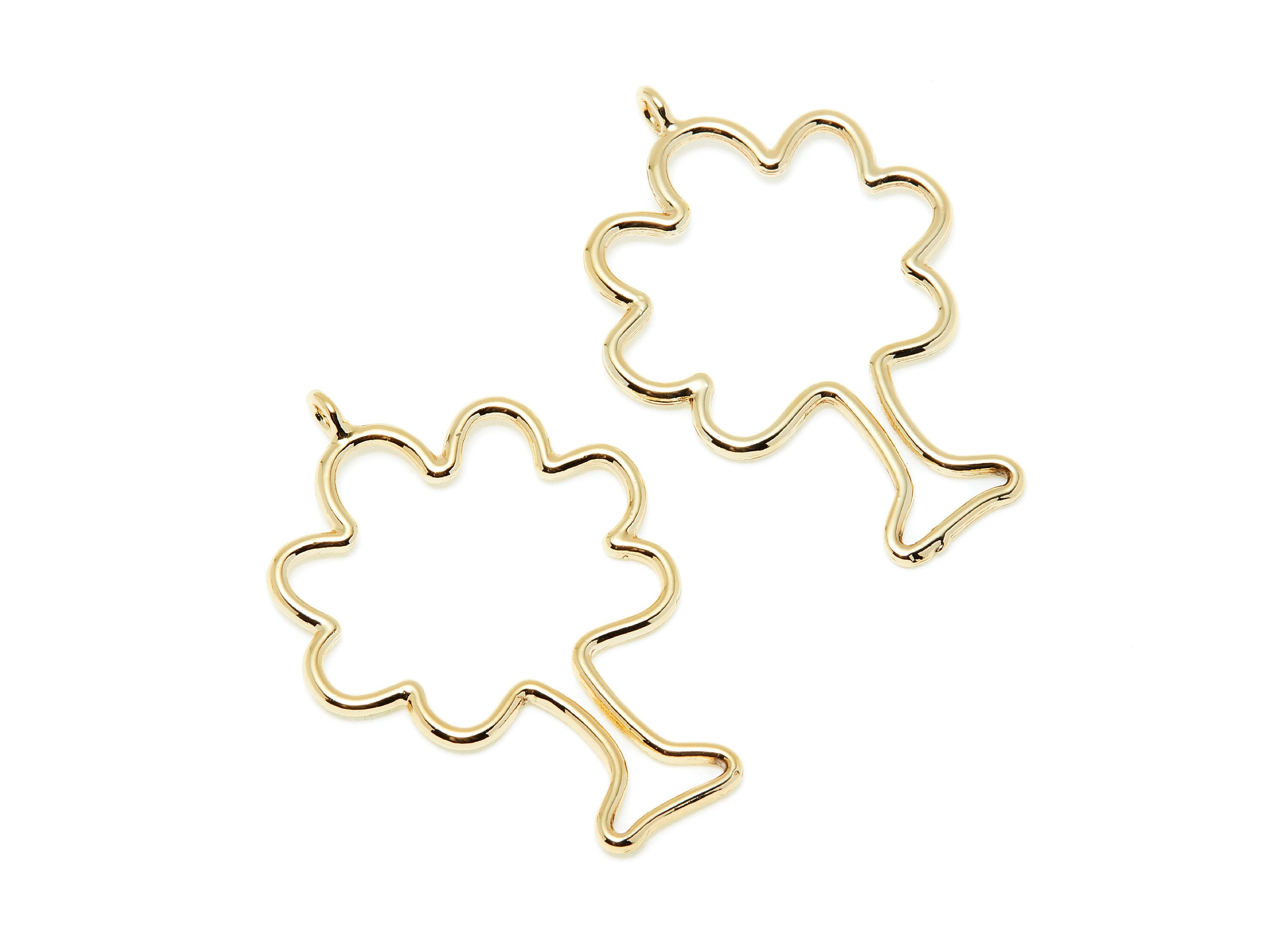 Big Tree Shaped Charms- Zinc Alloy Earring Finding - Gold Tone - Alloy Pendant for Necklace - 47.5x31.48x2.11mm - ZZ1288G - DOMEDBAZAAR