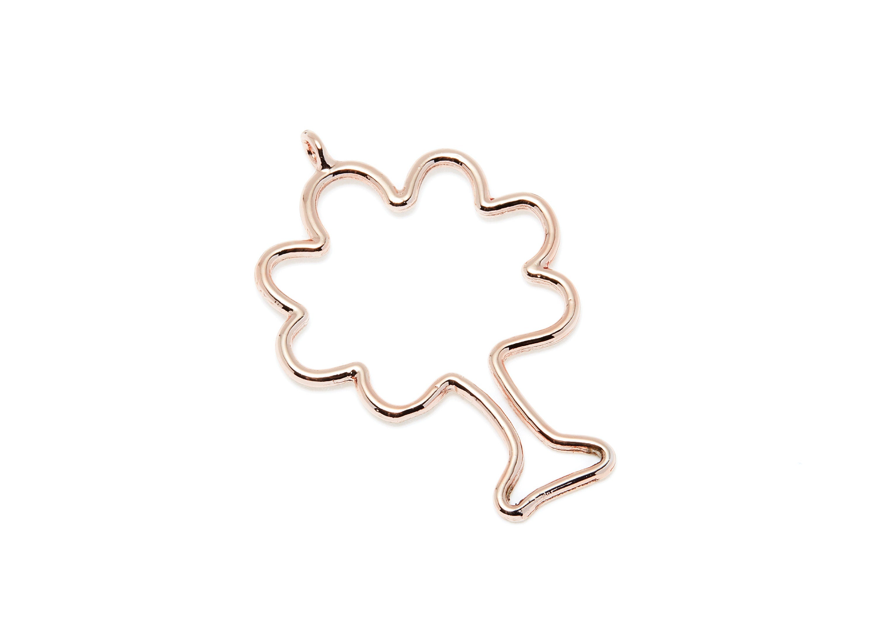 Big Tree Shaped Charms- Zinc Alloy Earring Finding - Rose Tone - Alloy Pendant for Necklace - 47.5x31.48x2.11mm - ZZ1288R - DOMEDBAZAAR