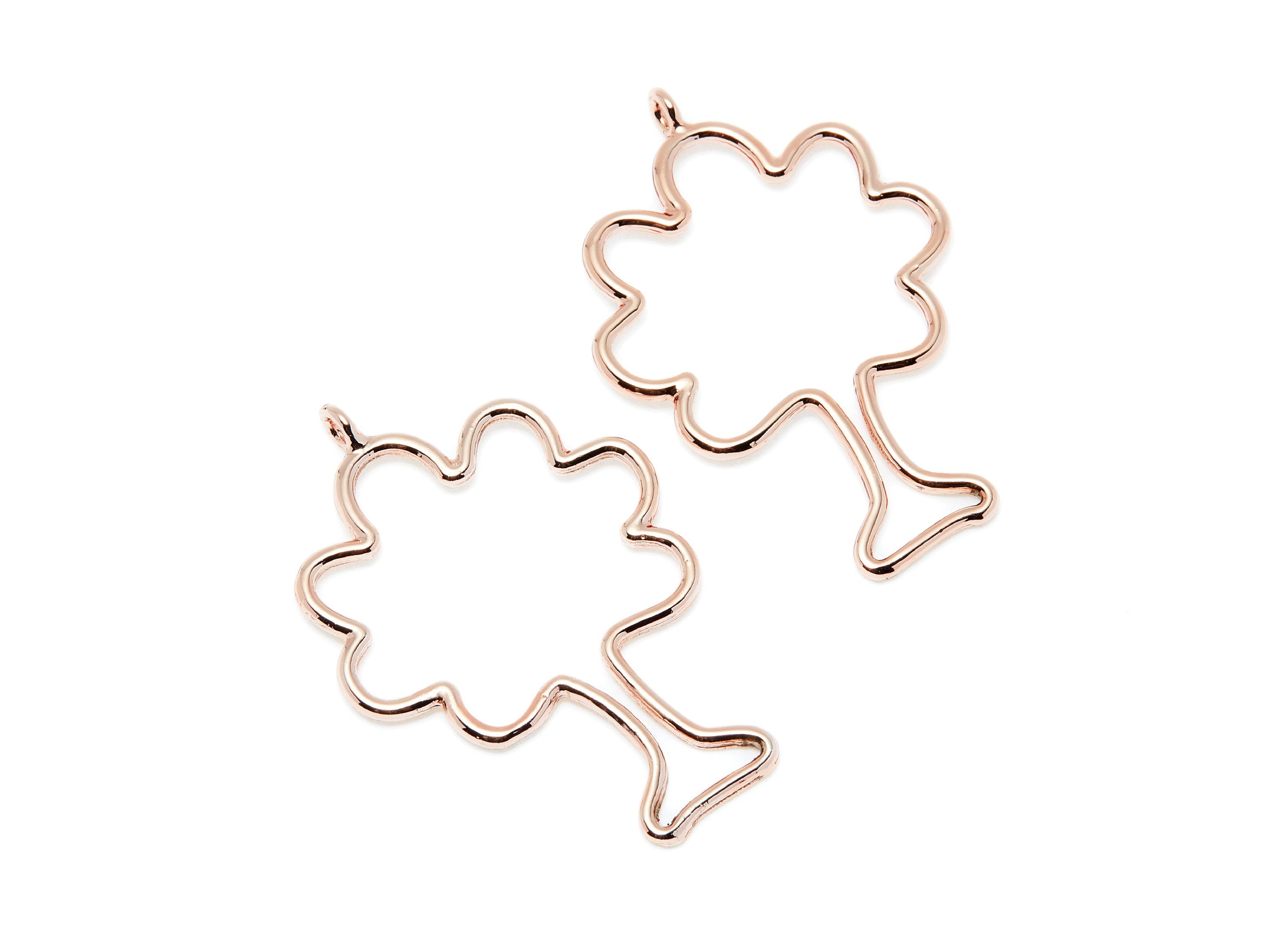 Big Tree Shaped Charms- Zinc Alloy Earring Finding - Rose Tone - Alloy Pendant for Necklace - 47.5x31.48x2.11mm - ZZ1288R - DOMEDBAZAAR