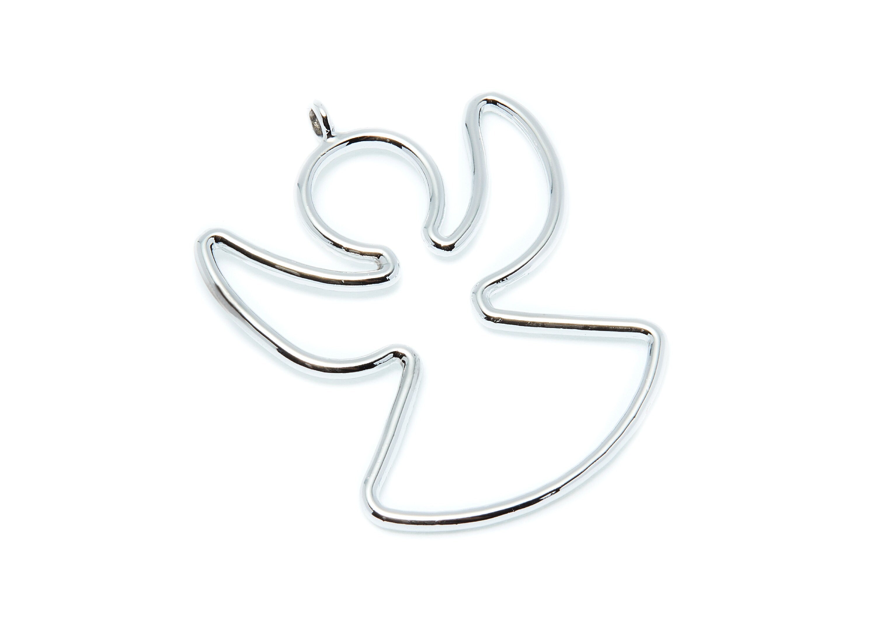 Big Angle Shaped Charms- Zinc Alloy Earring Finding - Nickel / Silver Tone - Alloy Pendant for Necklace - 44.27x32.6x2.1mm - ZZ1290N - DOMEDBAZAAR