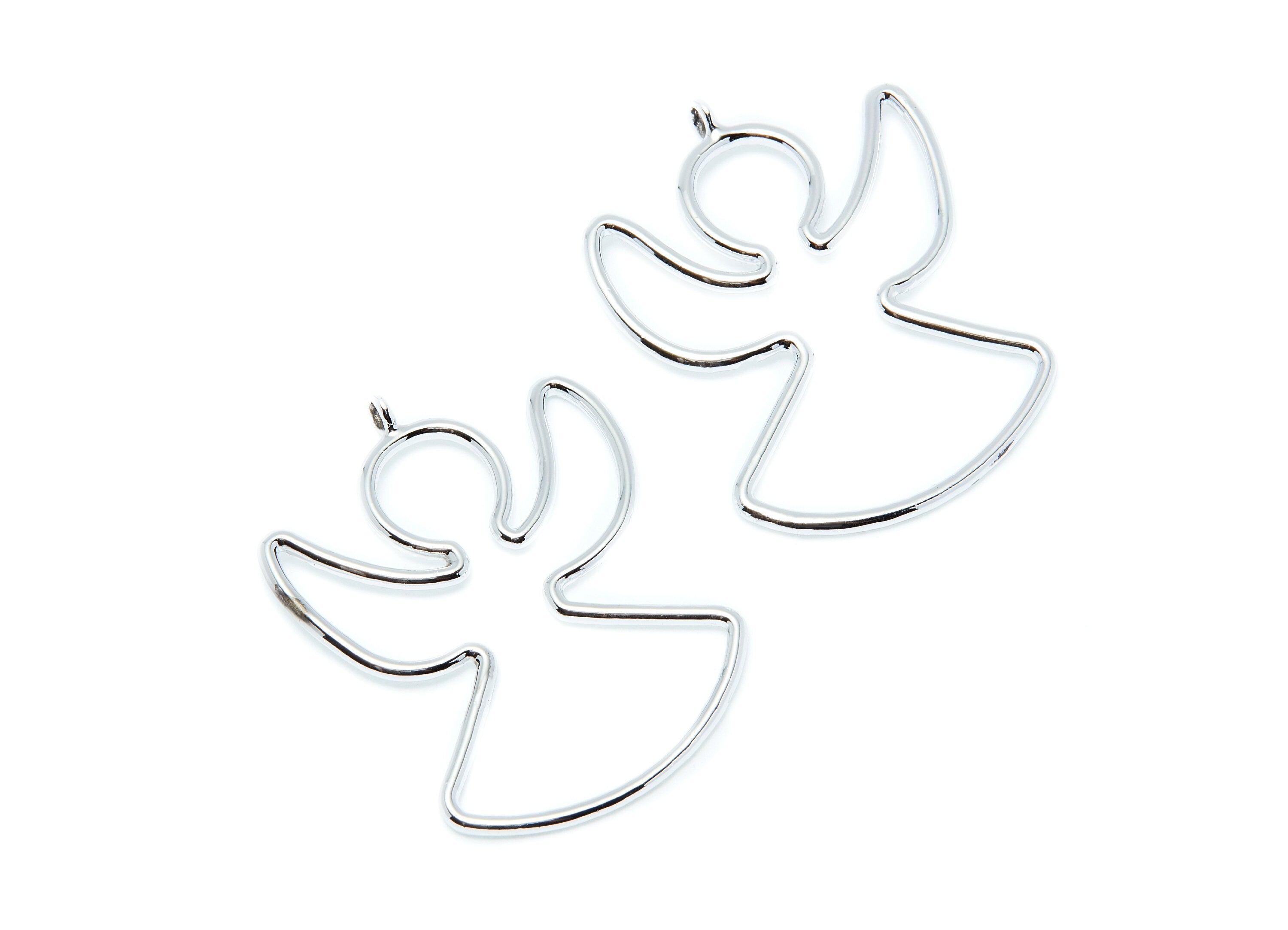 Big Angle Shaped Charms- Zinc Alloy Earring Finding - Nickel / Silver Tone - Alloy Pendant for Necklace - 44.27x32.6x2.1mm - ZZ1290N - DOMEDBAZAAR
